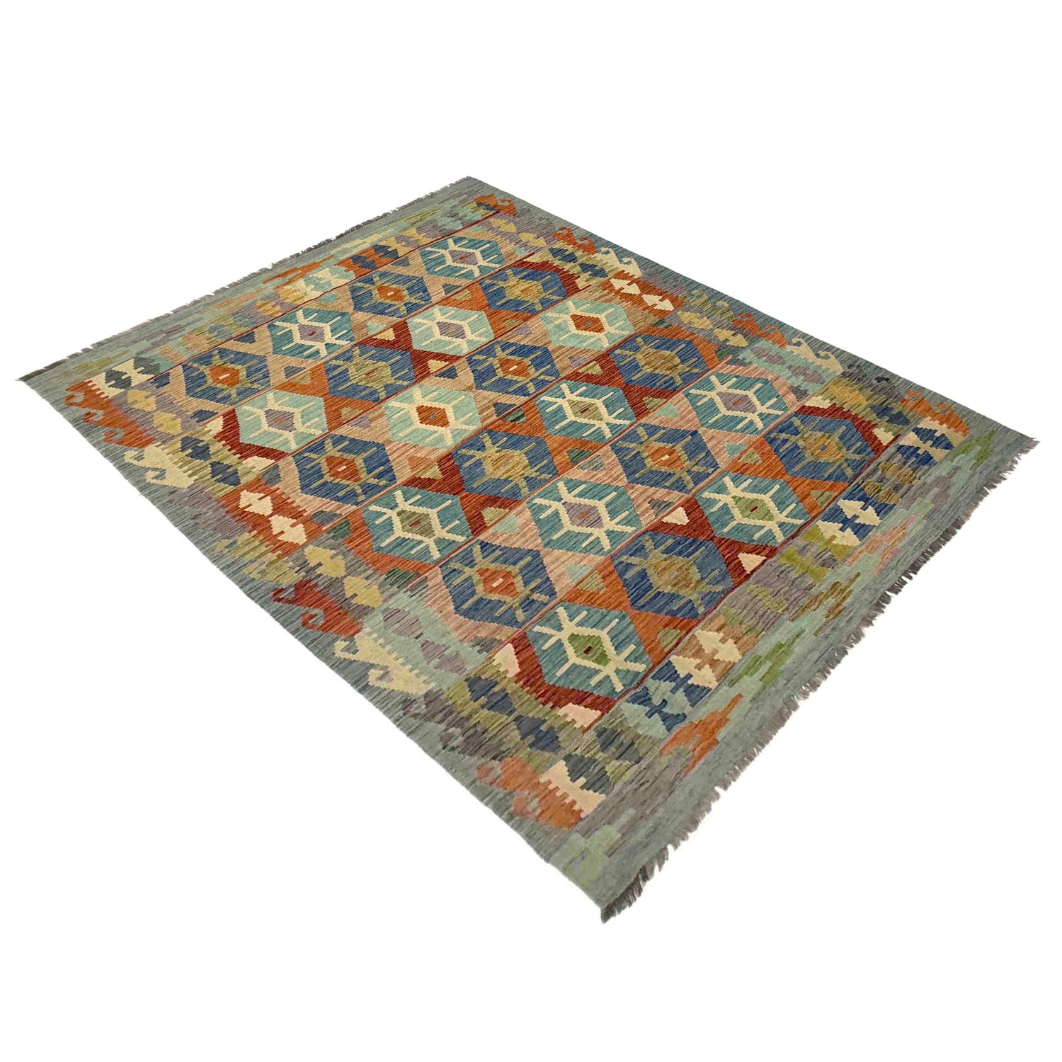 Handmade Vegetable Kelim 5' 10" x 8' 2" (ft) - No. Y39525