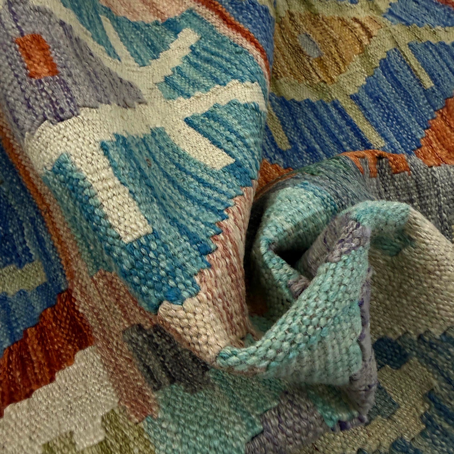 Handmade Vegetable Kelim 5' 10" x 8' 2" (ft) - No. Y39525
