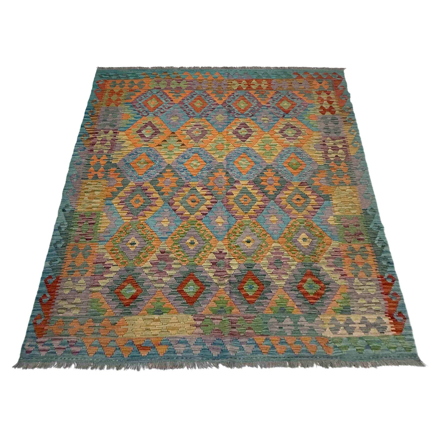 Handmade Vegetable Kilim 5' 10" x 8' 1" (ft) - No. Y39526