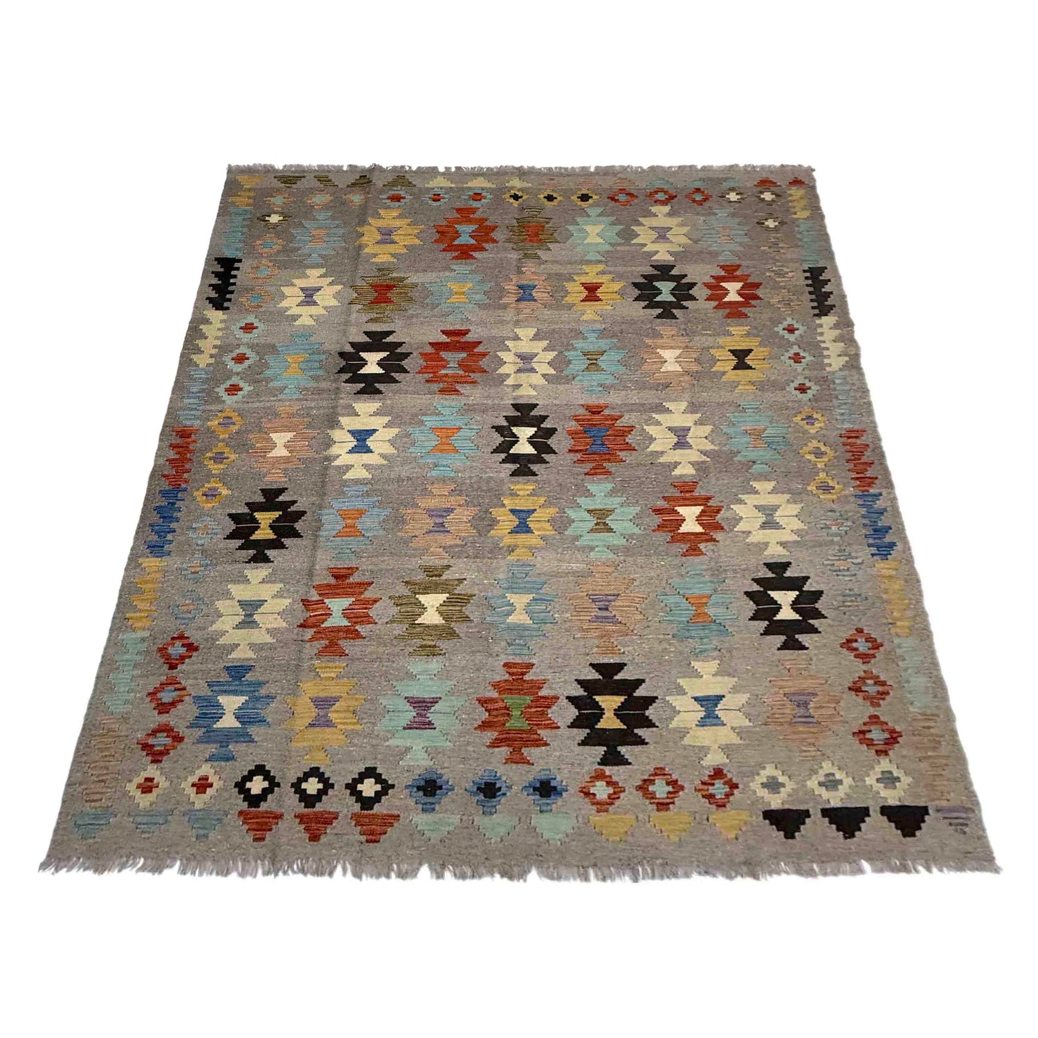 Handmade Vegetable Kelim 5' 11" x 8' 1" (ft) - No. Y39527