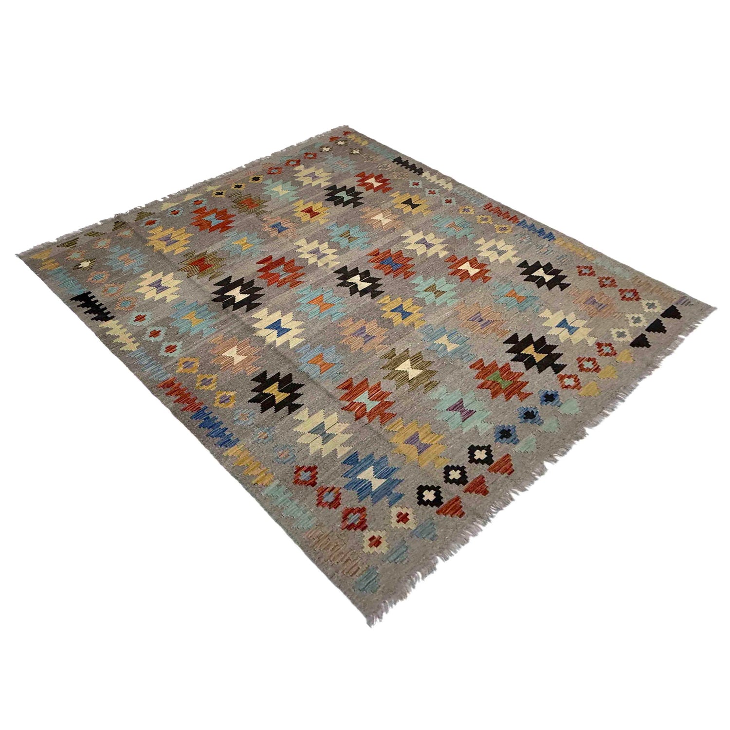 Handmade Vegetable Kelim 5' 11" x 8' 1" (ft) - No. Y39527