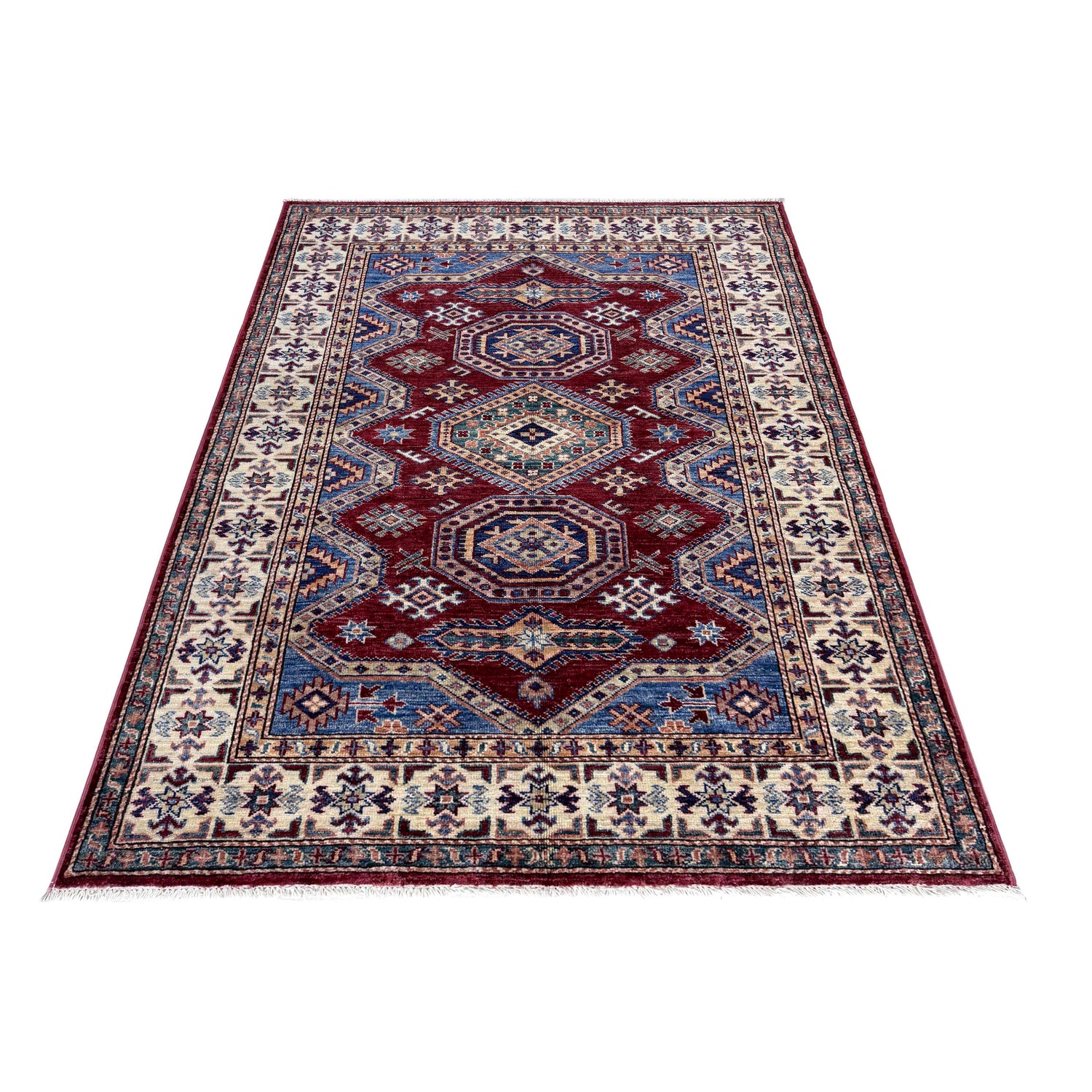 Fine Kazak Carpet 4' 0" x 5' 11" (ft) - No. Y39555