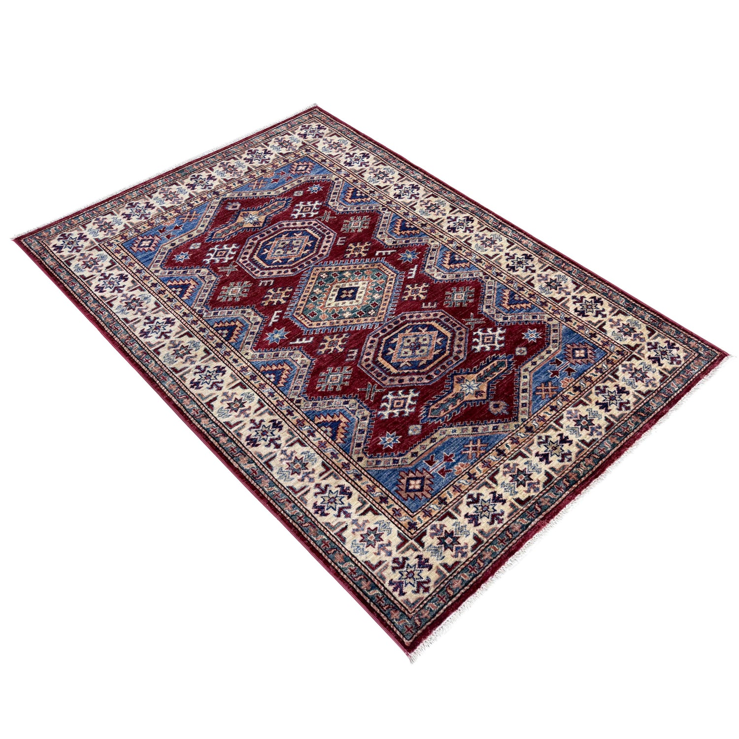Fine Kazak Carpet 4' 0" x 5' 11" (ft) - No. Y39555