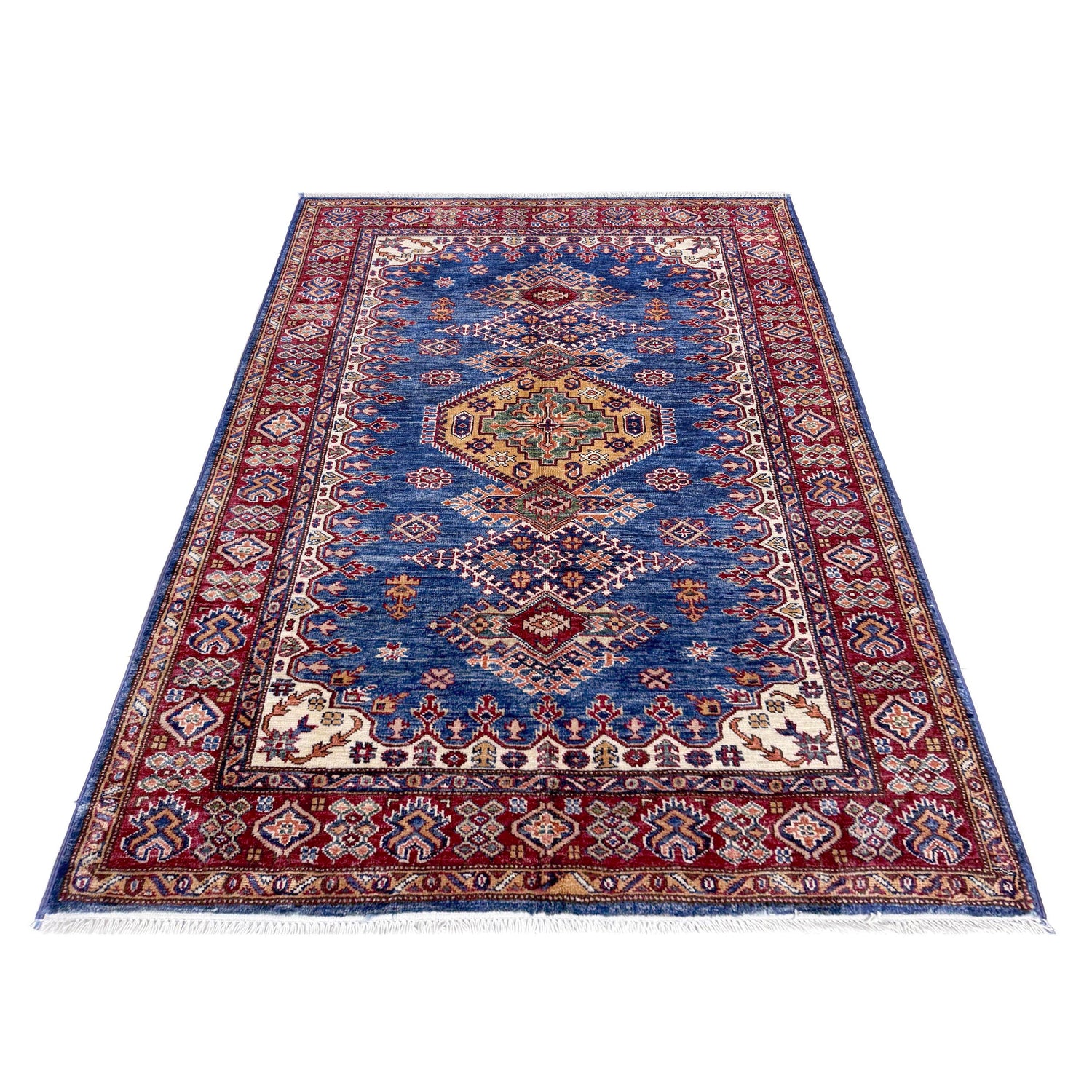 Blue Color Handmade Kazak Rug 3' 11" x 6' 1" (ft) - No. Y39556