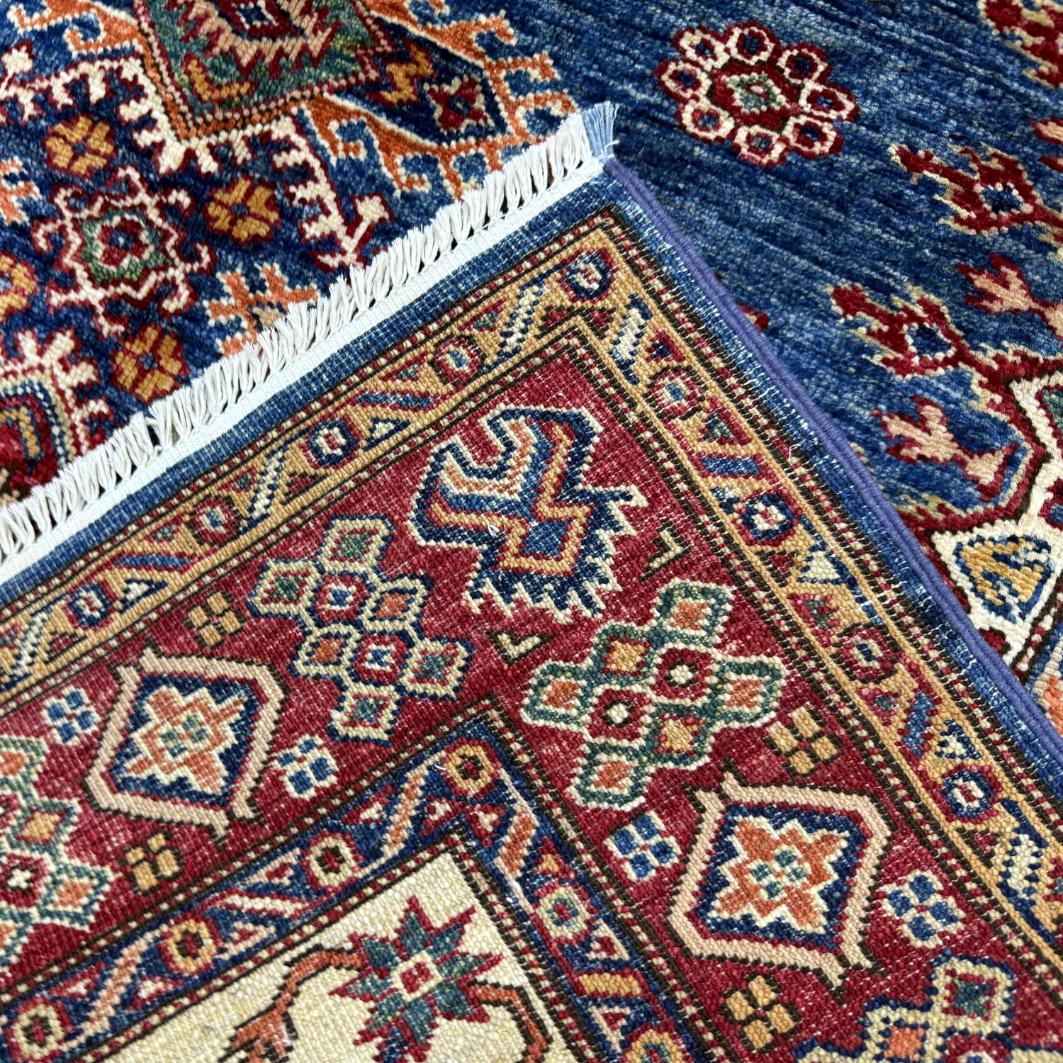 Blue Color Handmade Kazak Rug 3' 11" x 6' 1" (ft) - No. Y39556