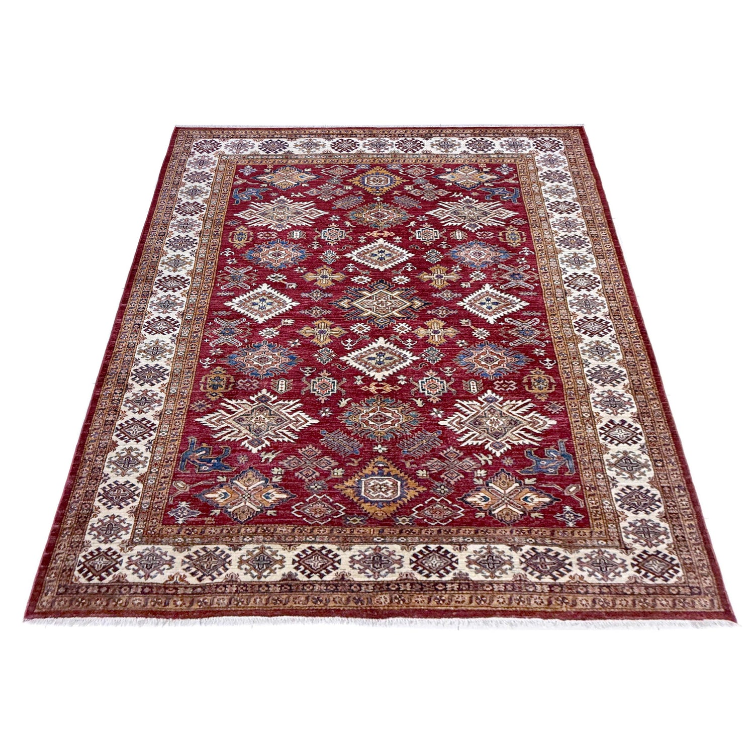 Red Color Handmade Kazak Rug 6' 11" x 10' 1" (ft) - No. Y39561