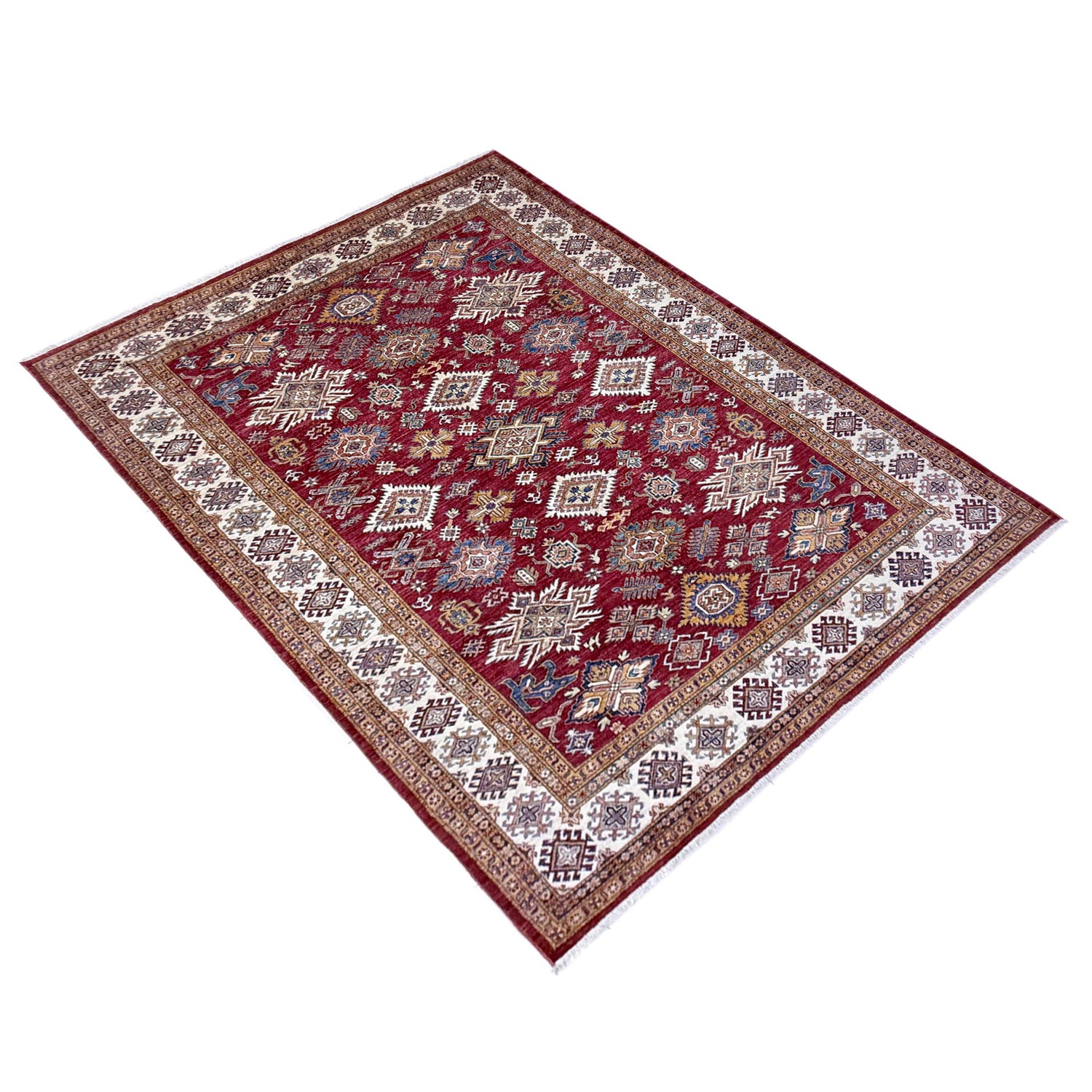 Red Color Handmade Kazak Rug 6' 11" x 10' 1" (ft) - No. Y39561