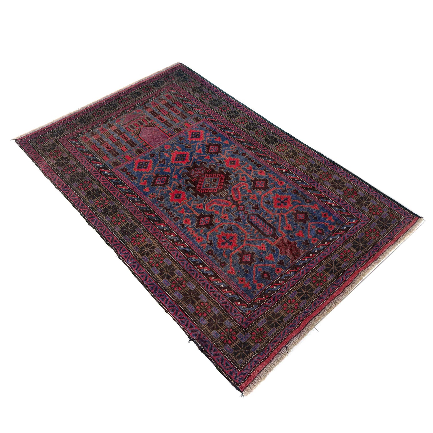 Handmade Prayer Carpet 2' 11" x 4' 5" (ft) - No. Y39573