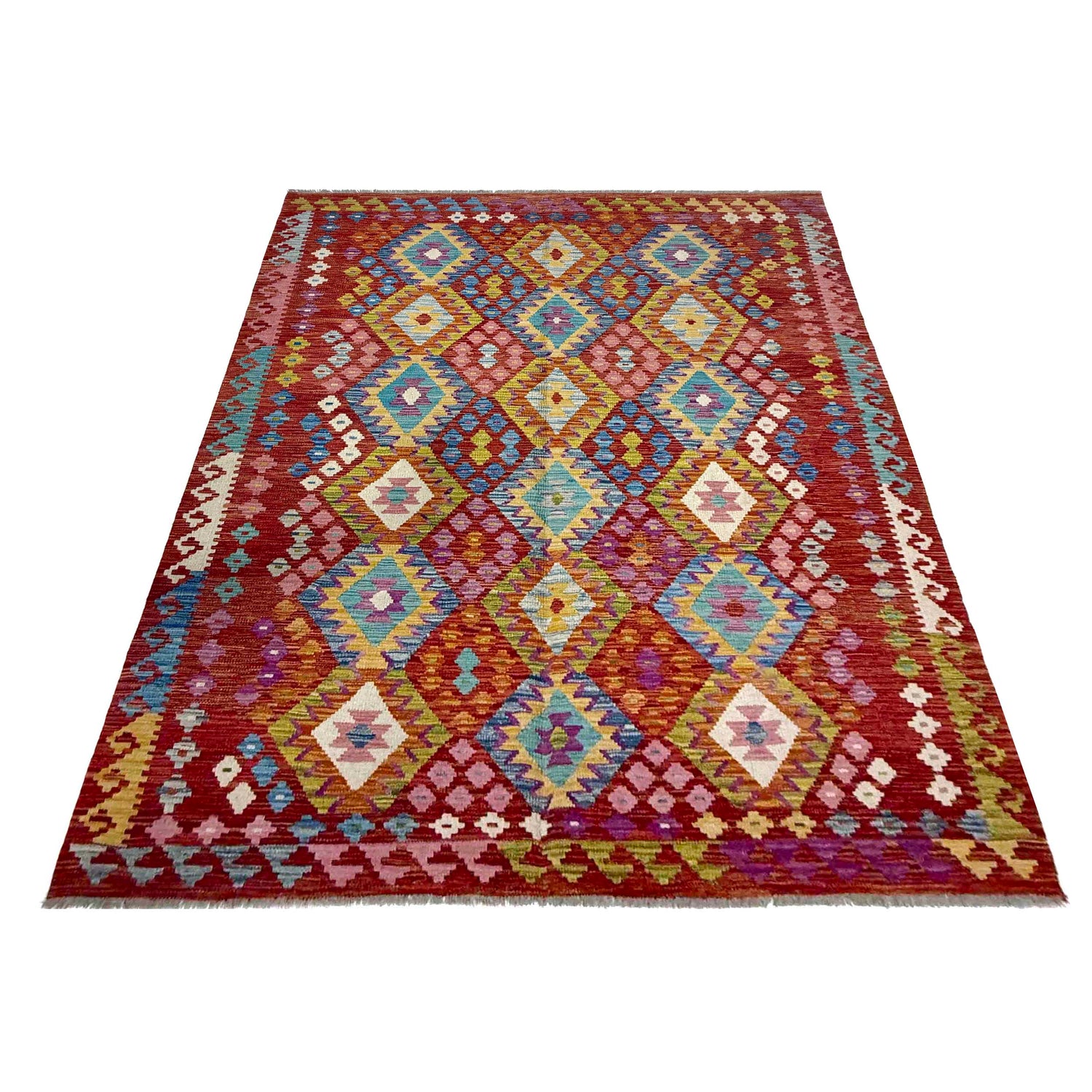 Handmade Vegetable Kelim 5' 11" x 8' 4" (ft) - No. Y39631
