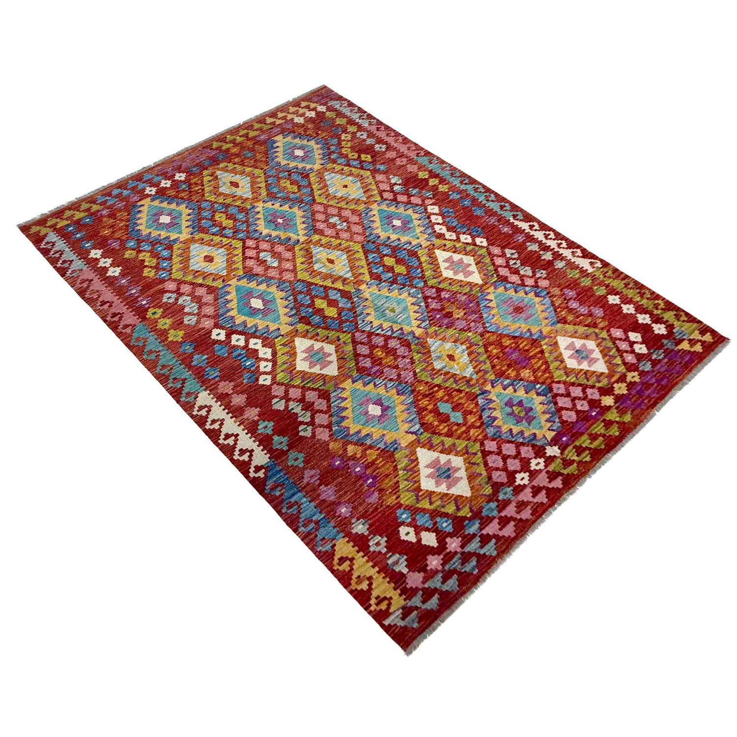 Handmade Vegetable Kelim 5' 11" x 8' 4" (ft) - No. Y39631