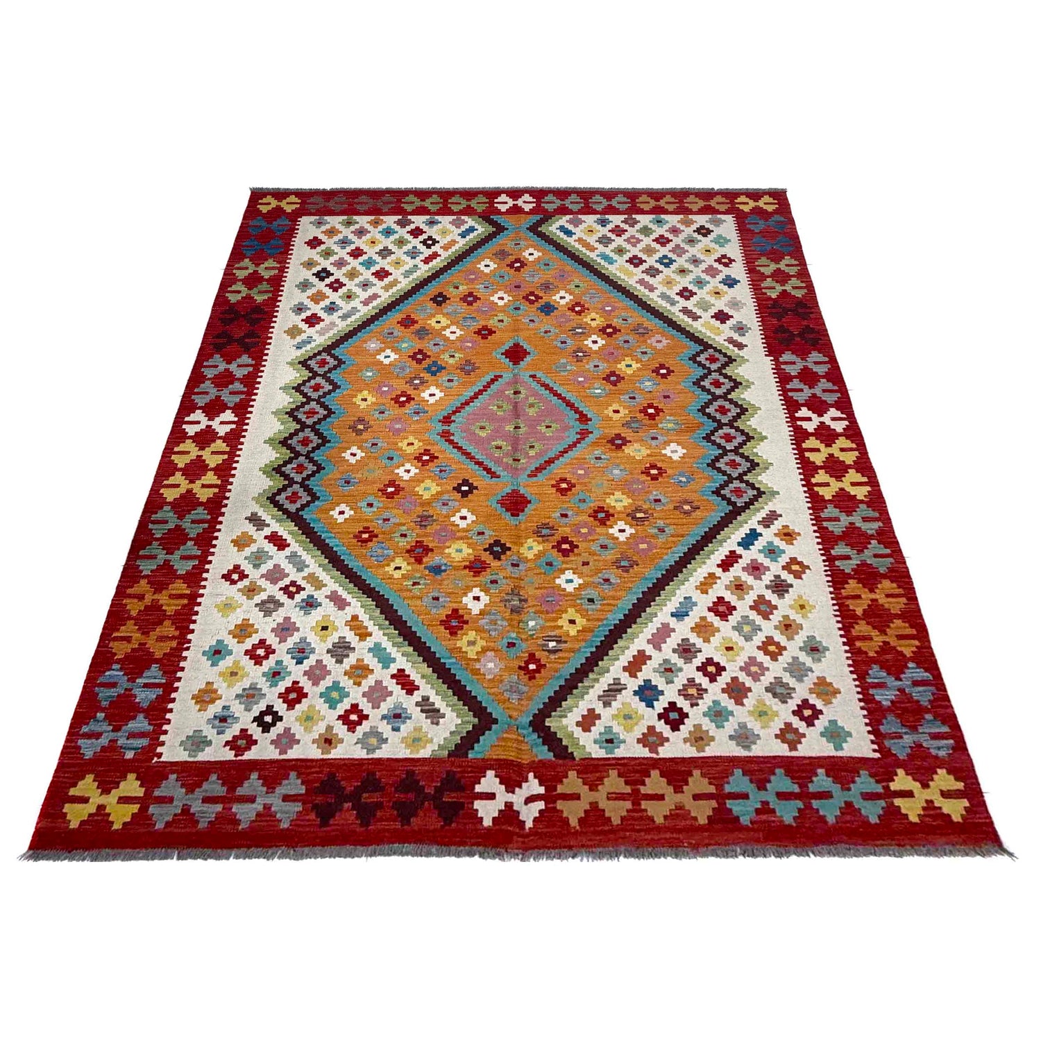 Handmade Vegetable Kelim 5' 10" x 7' 9" (ft) - No. Y39632