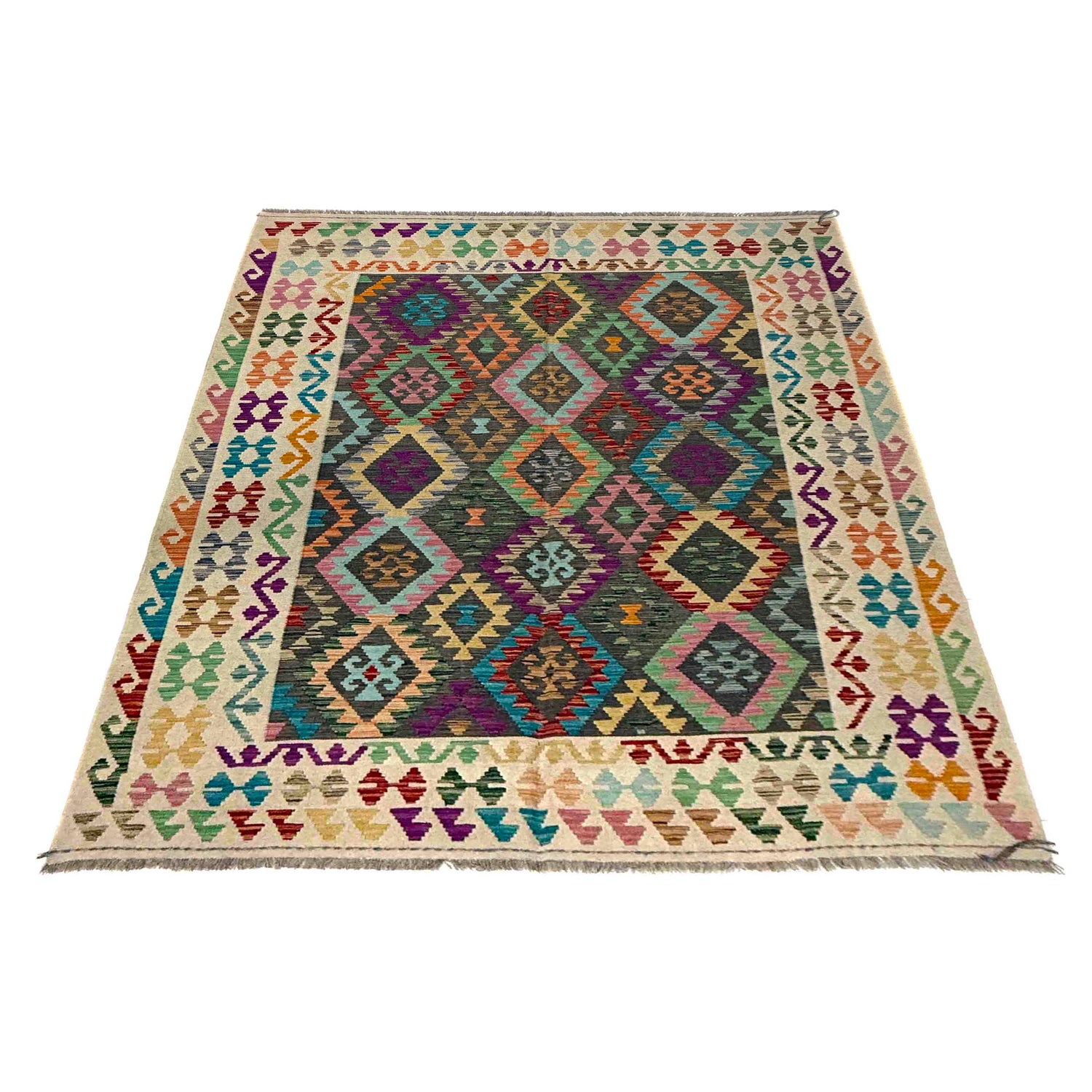 Handmade Vegetable Kilim 5' 11" x 8' 0" (ft) - No. Y39633