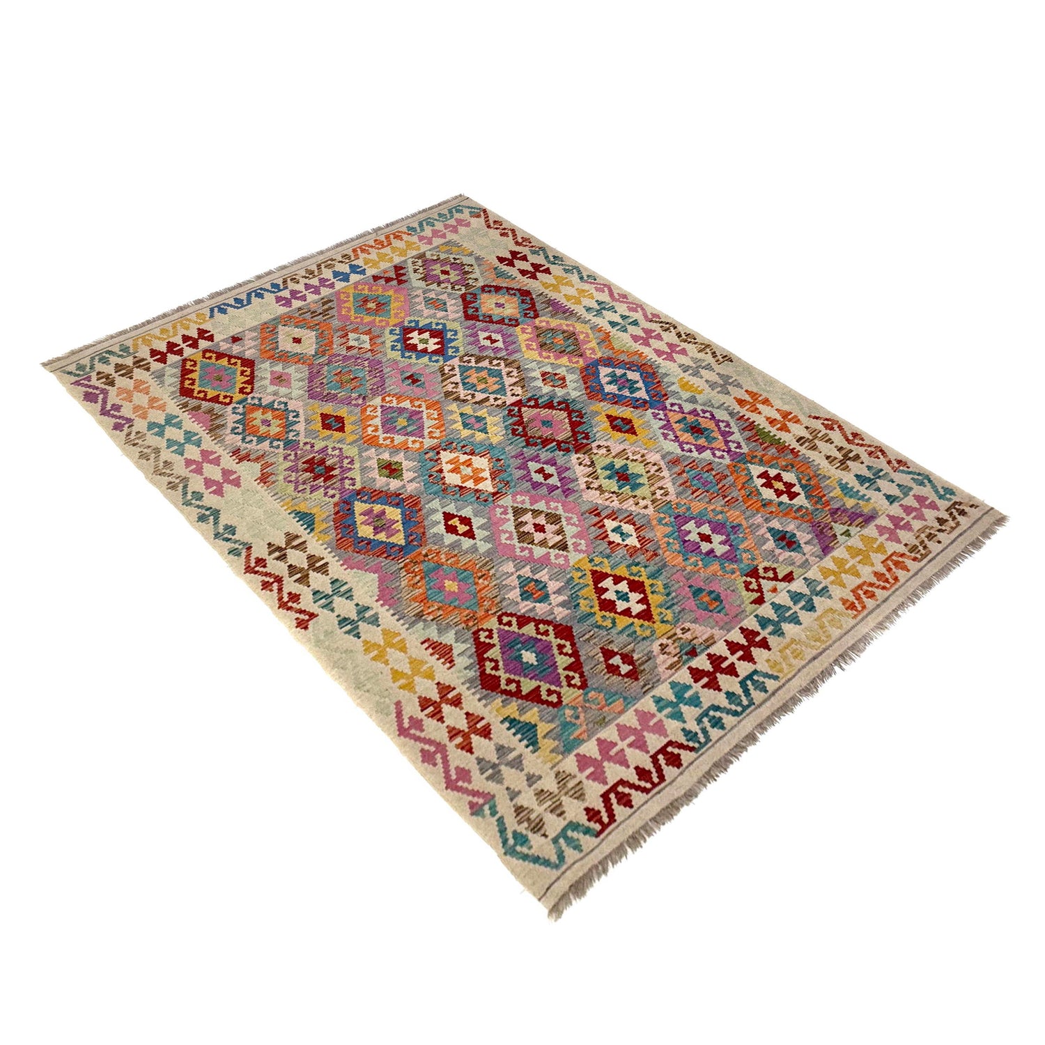 Handmade Vegetable Kilim 6' 1" x 7' 9" (ft) - No. Y39662