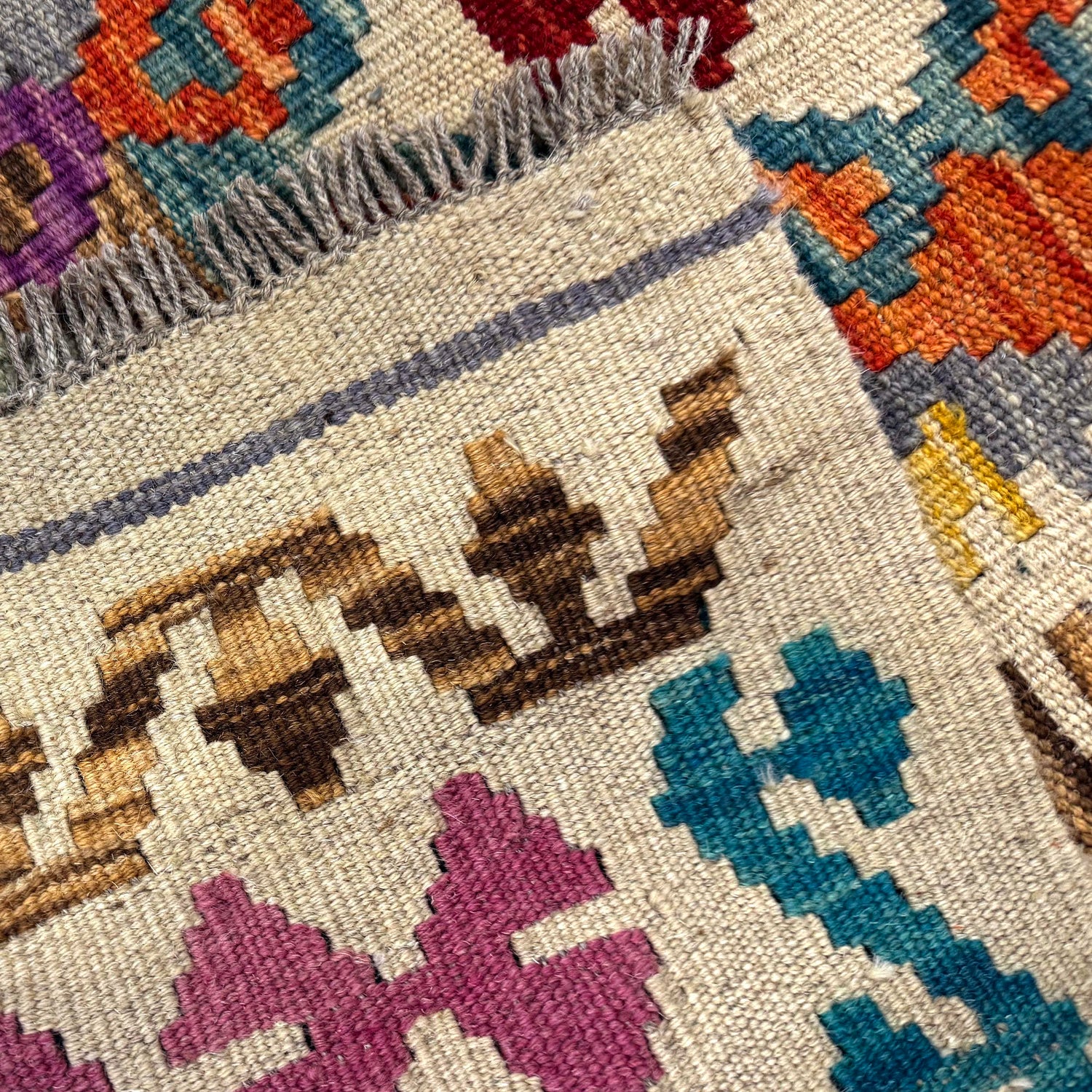 Handmade Vegetable Kilim 6' 1" x 7' 9" (ft) - No. Y39662
