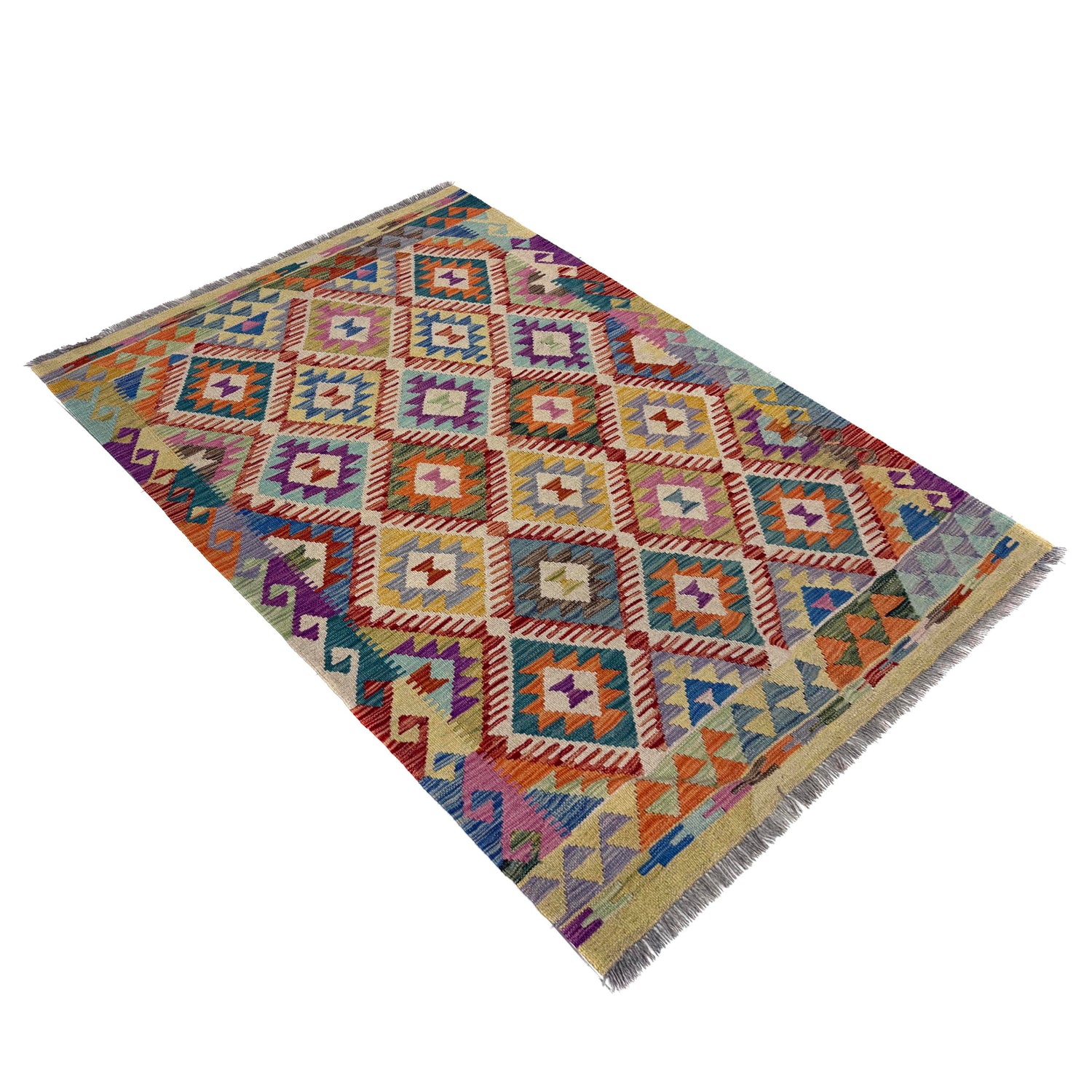 Handmade Vegetable Kilim 4' 2" x 5' 10" (ft) - No. Y39663