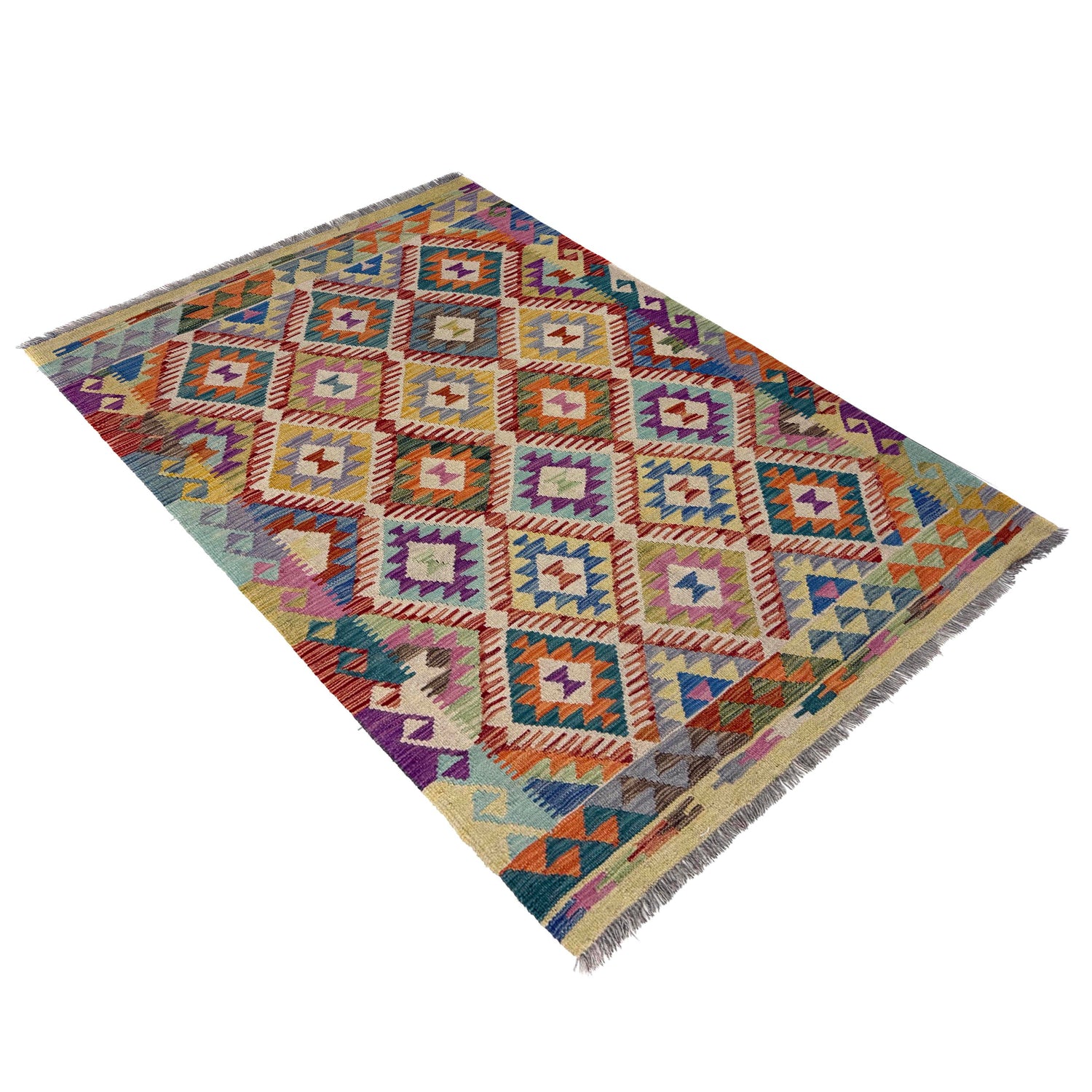 Handmade Vegetable Kilim 4' 2" x 5' 10" (ft) - No. Y39663