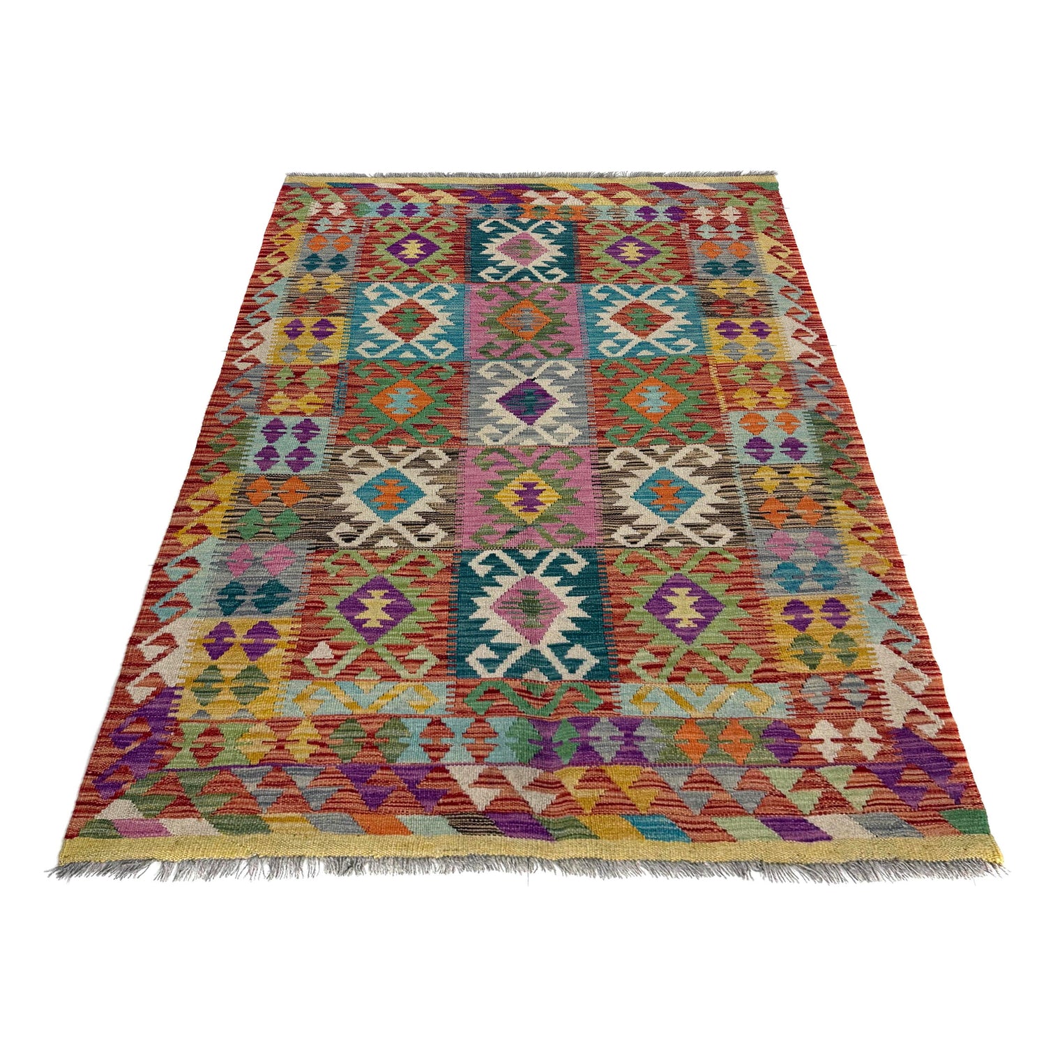 Handmade Vegetable Kelim 4' 2" x 6' 2" (ft) - No. Y39664