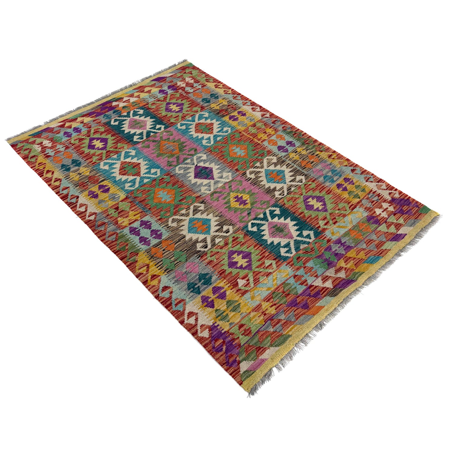 Handmade Vegetable Kelim 4' 2" x 6' 2" (ft) - No. Y39664