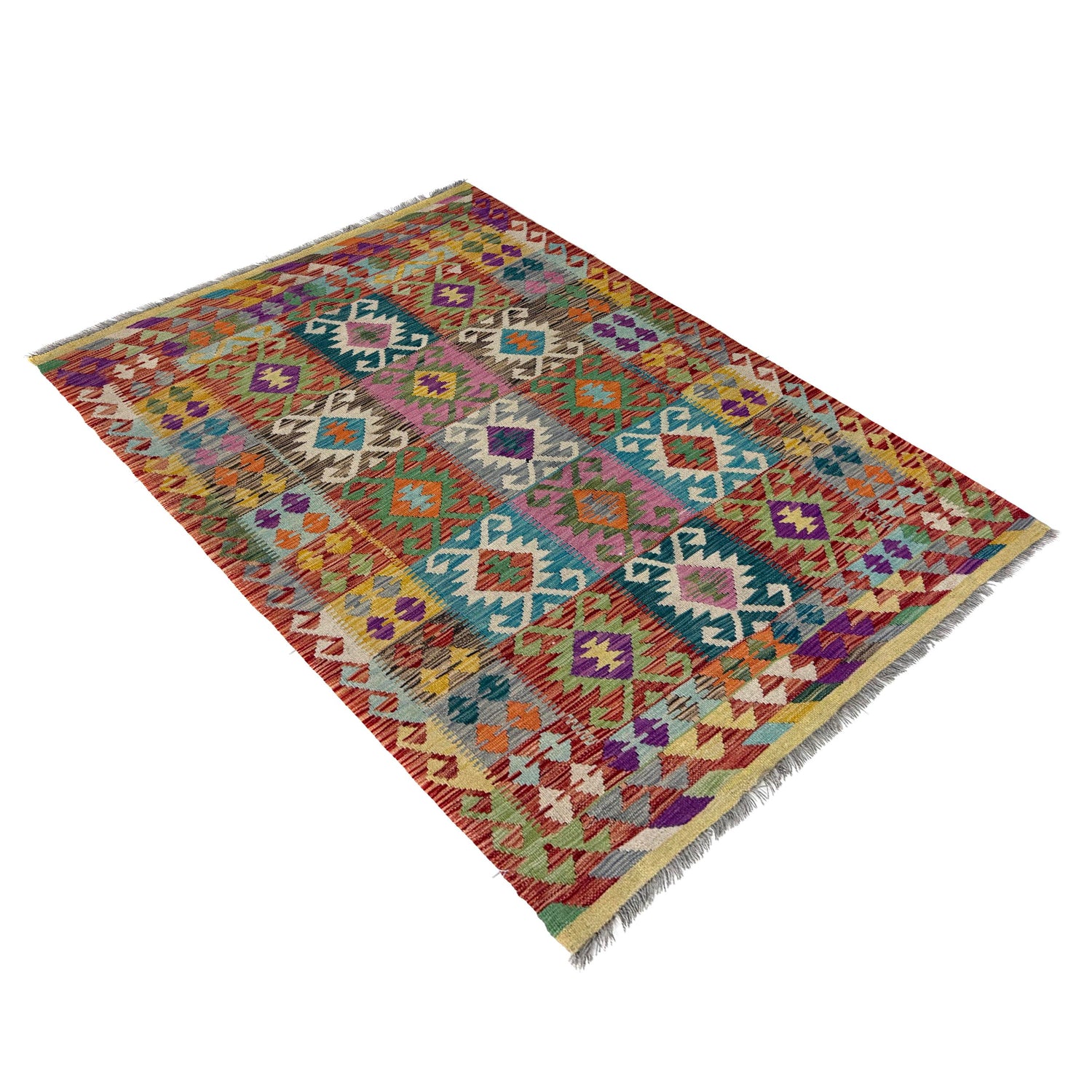 Handmade Vegetable Kelim 4' 2" x 6' 2" (ft) - No. Y39664
