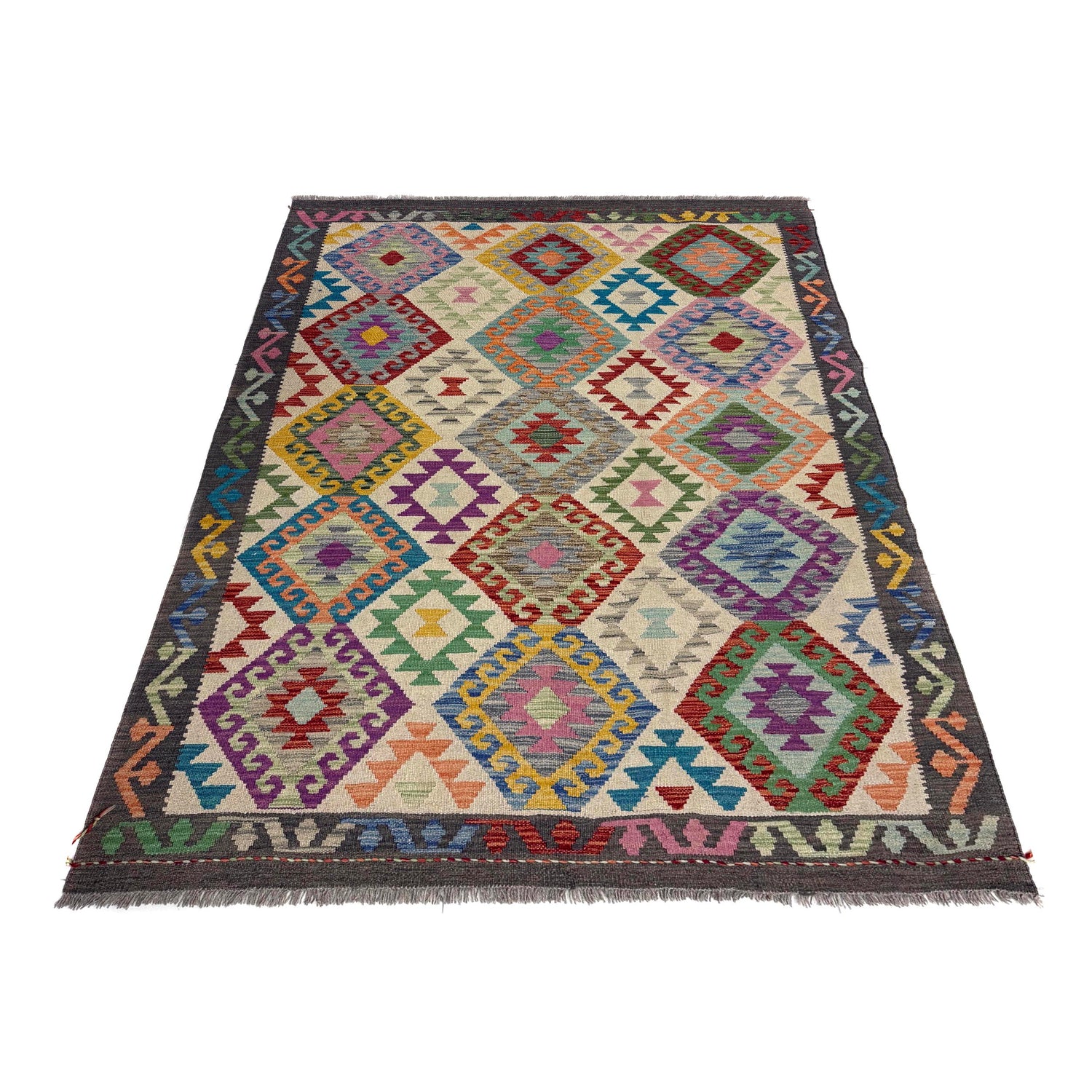 Handmade Vegetable Kelim 4' 11" x 6' 4" (ft) - No. Y39665