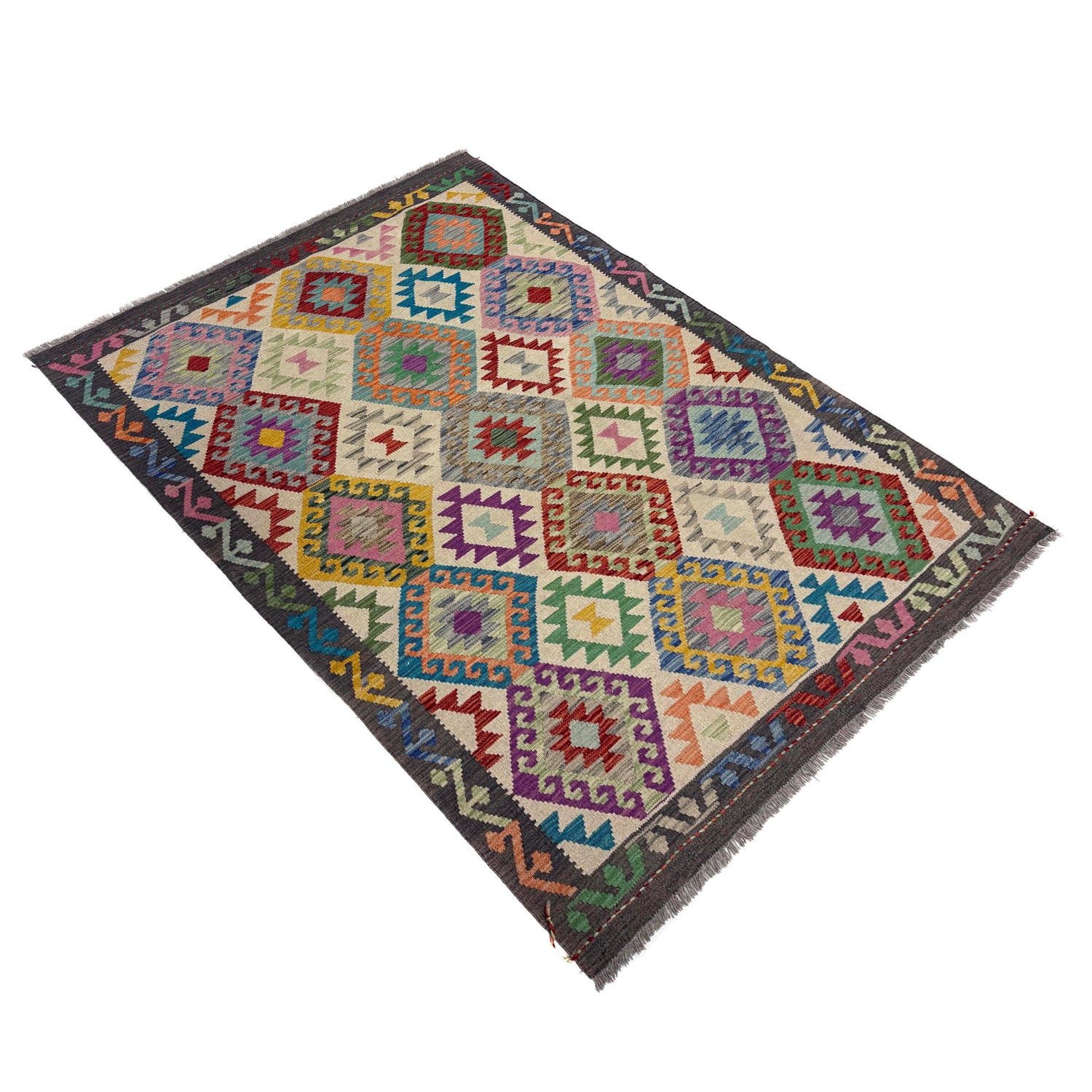 Handmade Vegetable Kelim 4' 11" x 6' 4" (ft) - No. Y39665