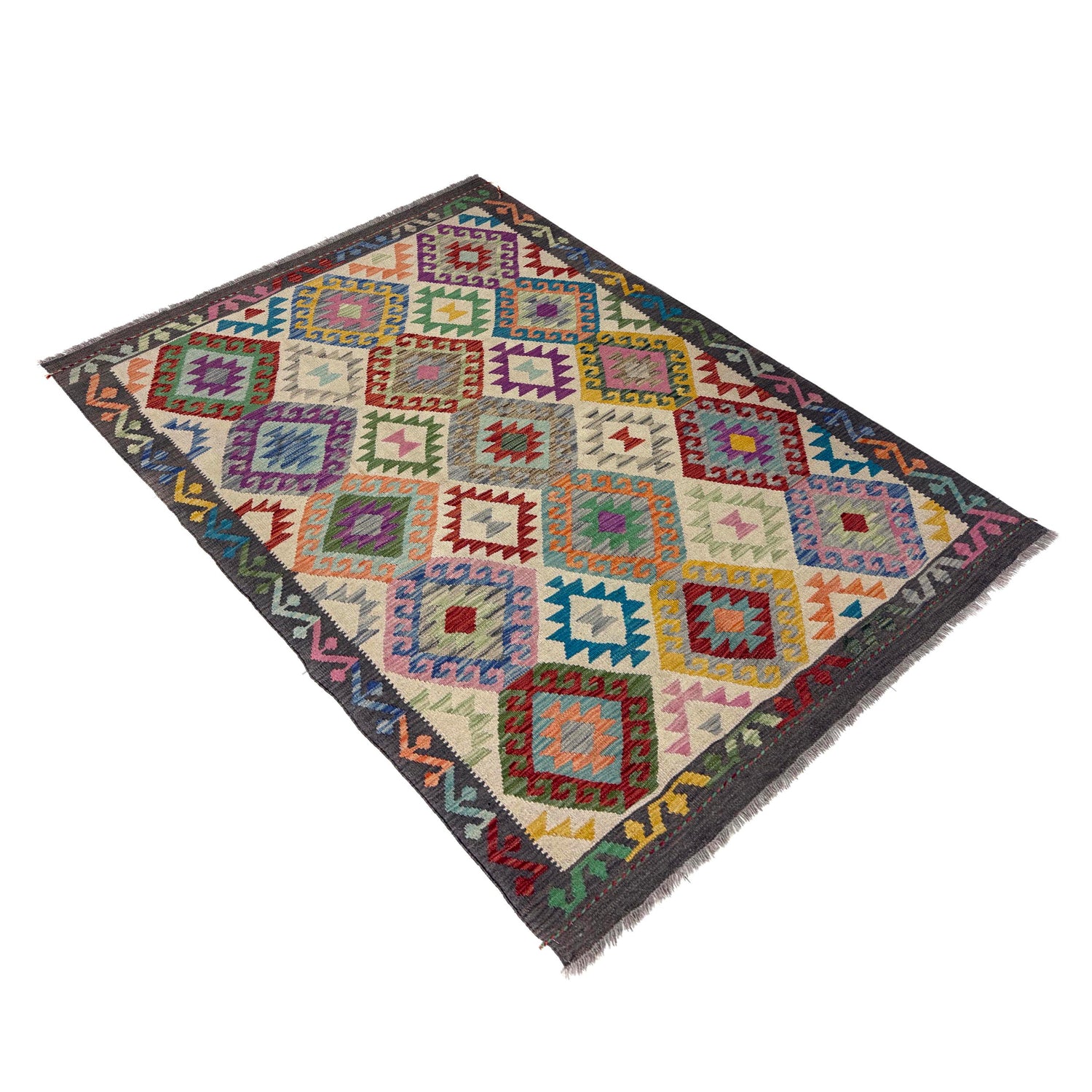 Handmade Vegetable Kelim 4' 11" x 6' 4" (ft) - No. Y39665