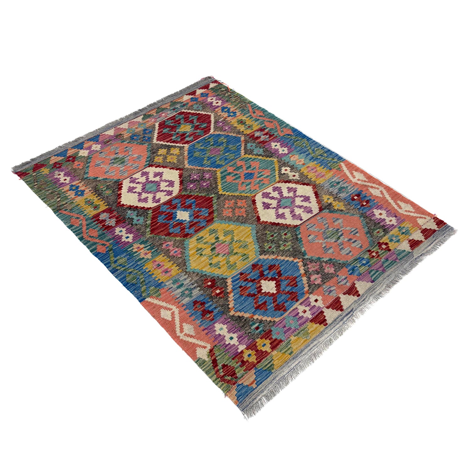 Handmade Vegetable Kelim 4' 0" x 5' 3" (ft) - No. Y39667