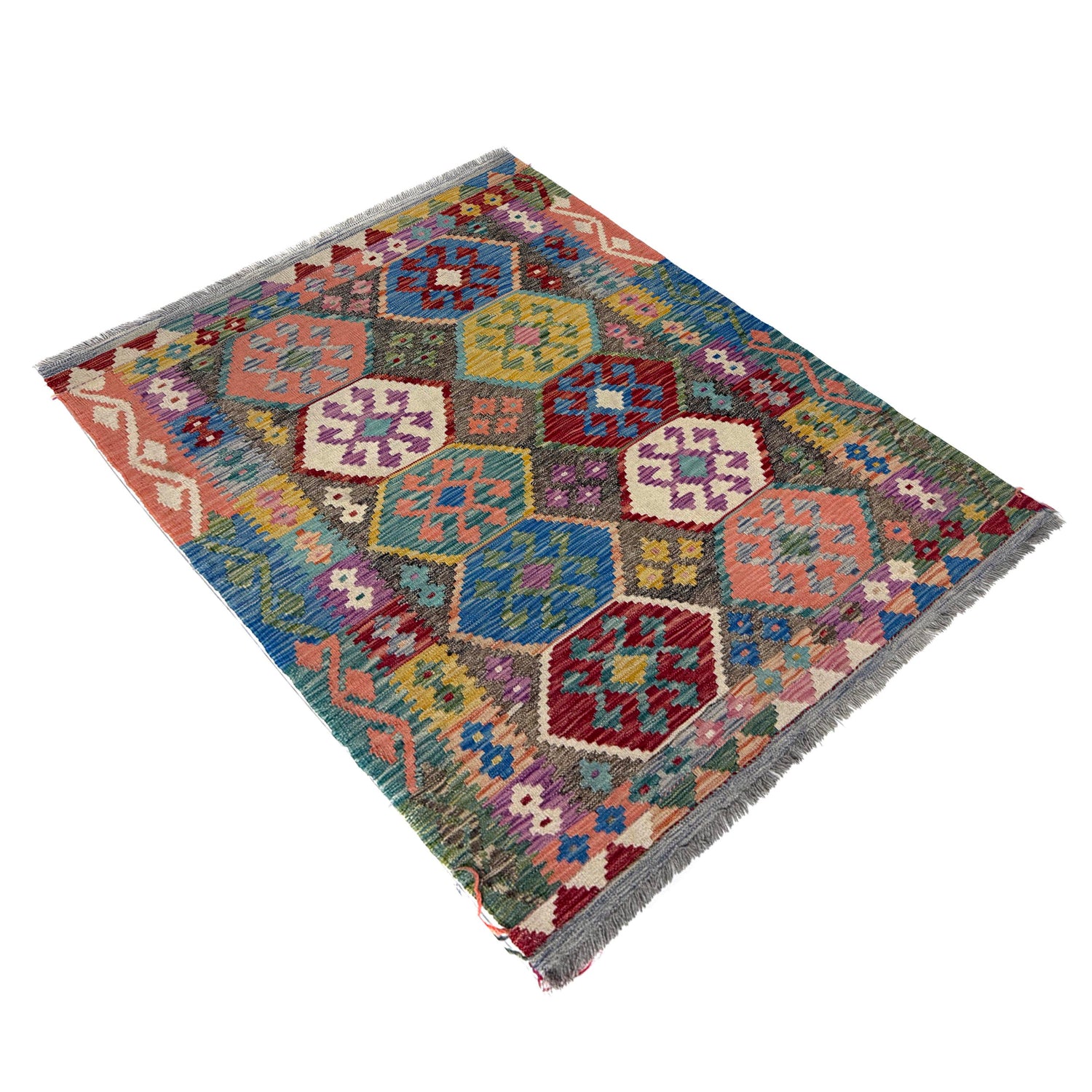 Handmade Vegetable Kelim 4' 0" x 5' 3" (ft) - No. Y39667