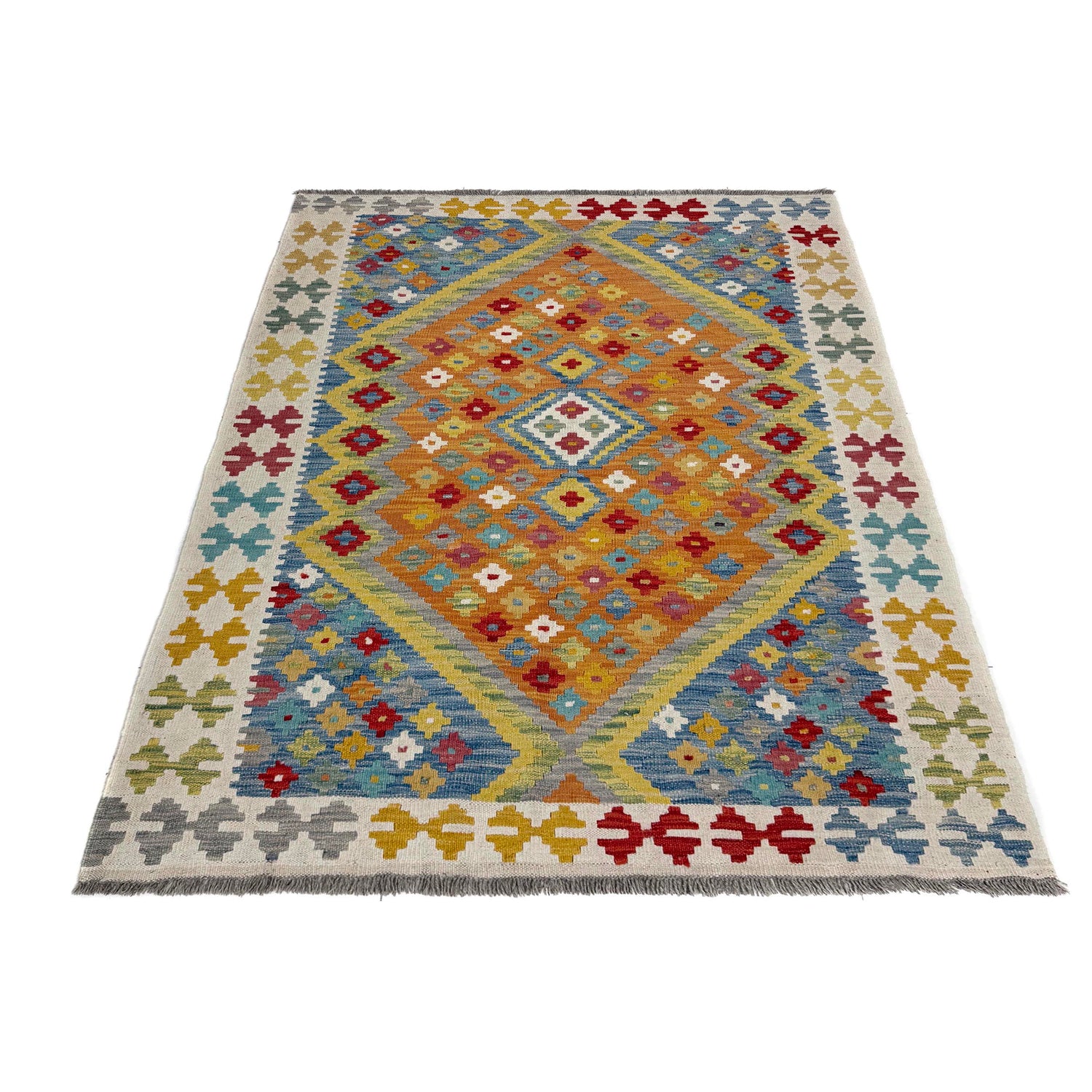 Handmade Vegetable Kilim 4' 1" x 5' 8" (ft) - No. Y39668