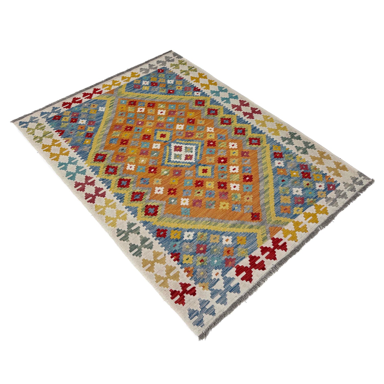Handmade Vegetable Kilim 4' 1" x 5' 8" (ft) - No. Y39668