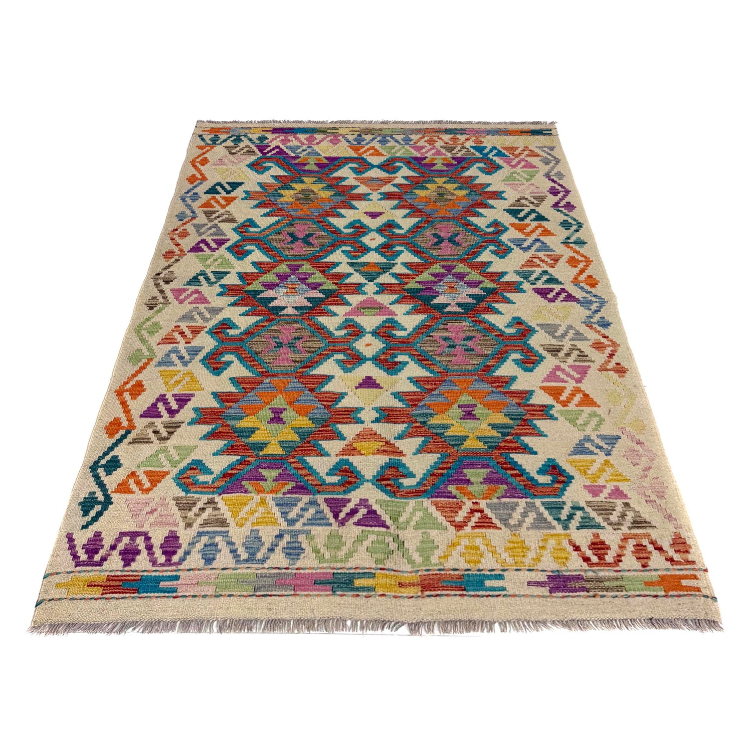 Handmade Vegetable Kilim 4' 2" x 5' 10" (ft) - No. Y39669