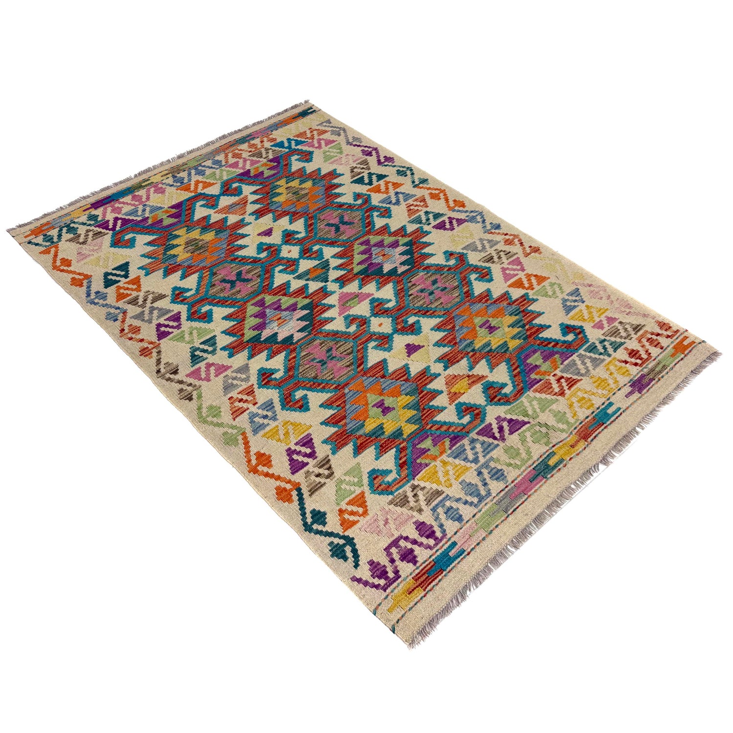 Handmade Vegetable Kilim 4' 2" x 5' 10" (ft) - No. Y39669