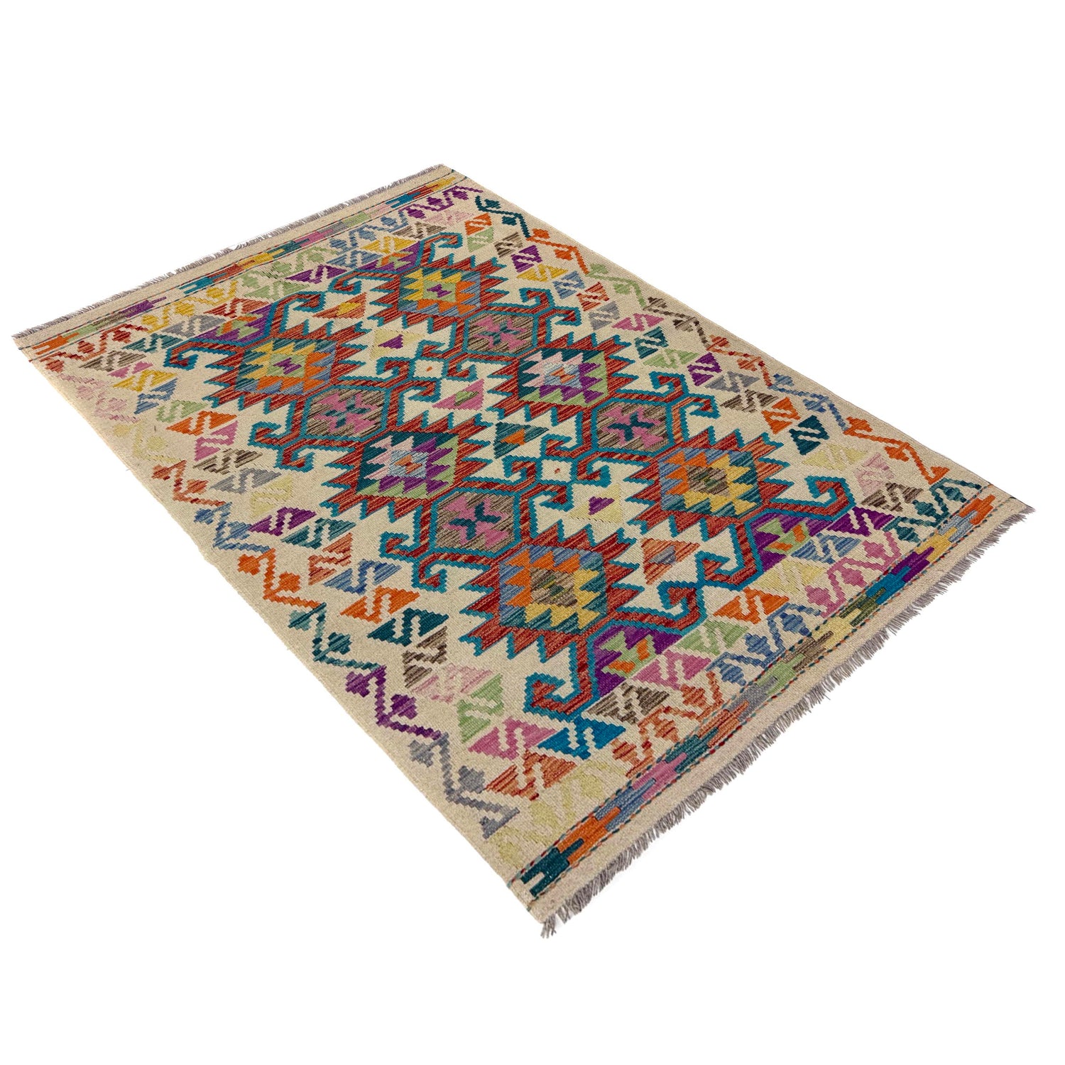 Handmade Vegetable Kilim 4' 2" x 5' 10" (ft) - No. Y39669