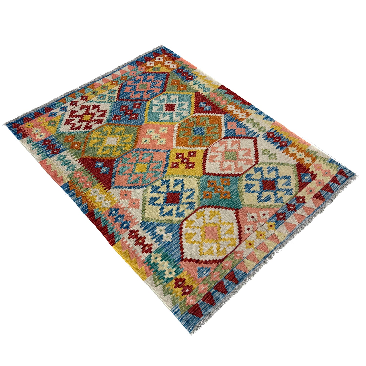 Handmade Vegetable Kilim 4' 1" x 5' 10" (ft) - No. Y39670