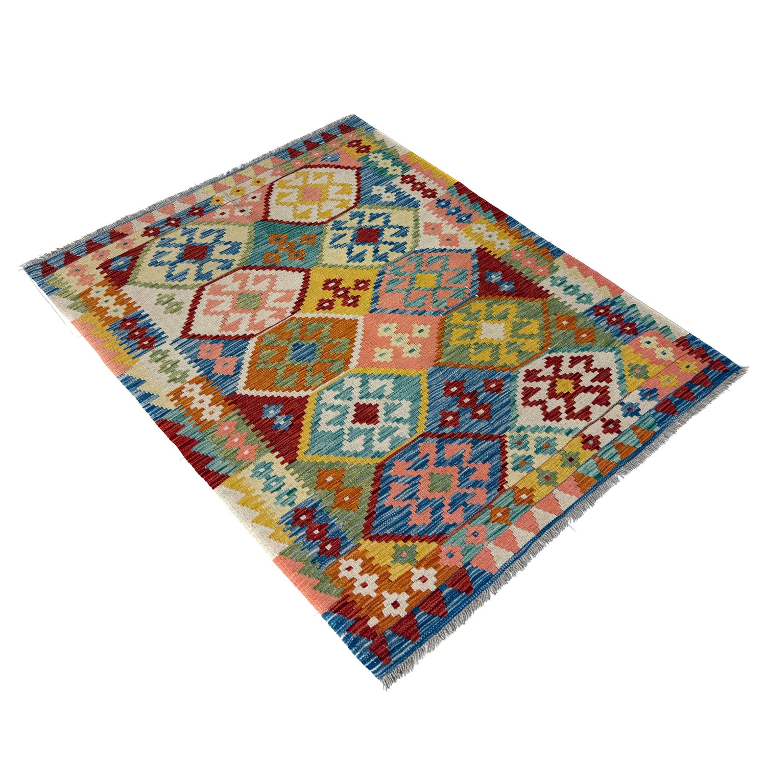 Handmade Vegetable Kilim 4' 1" x 5' 10" (ft) - No. Y39670