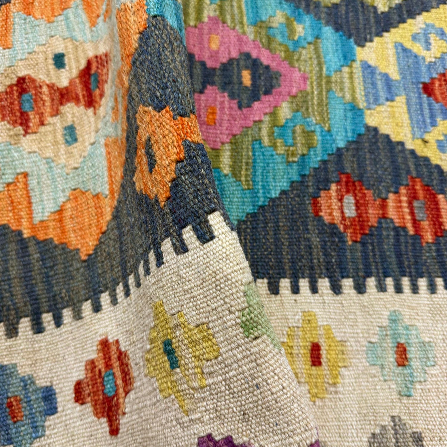Handmade Vegetable Kelim 3' 3" x 4' 11" (ft) - No. Y39671