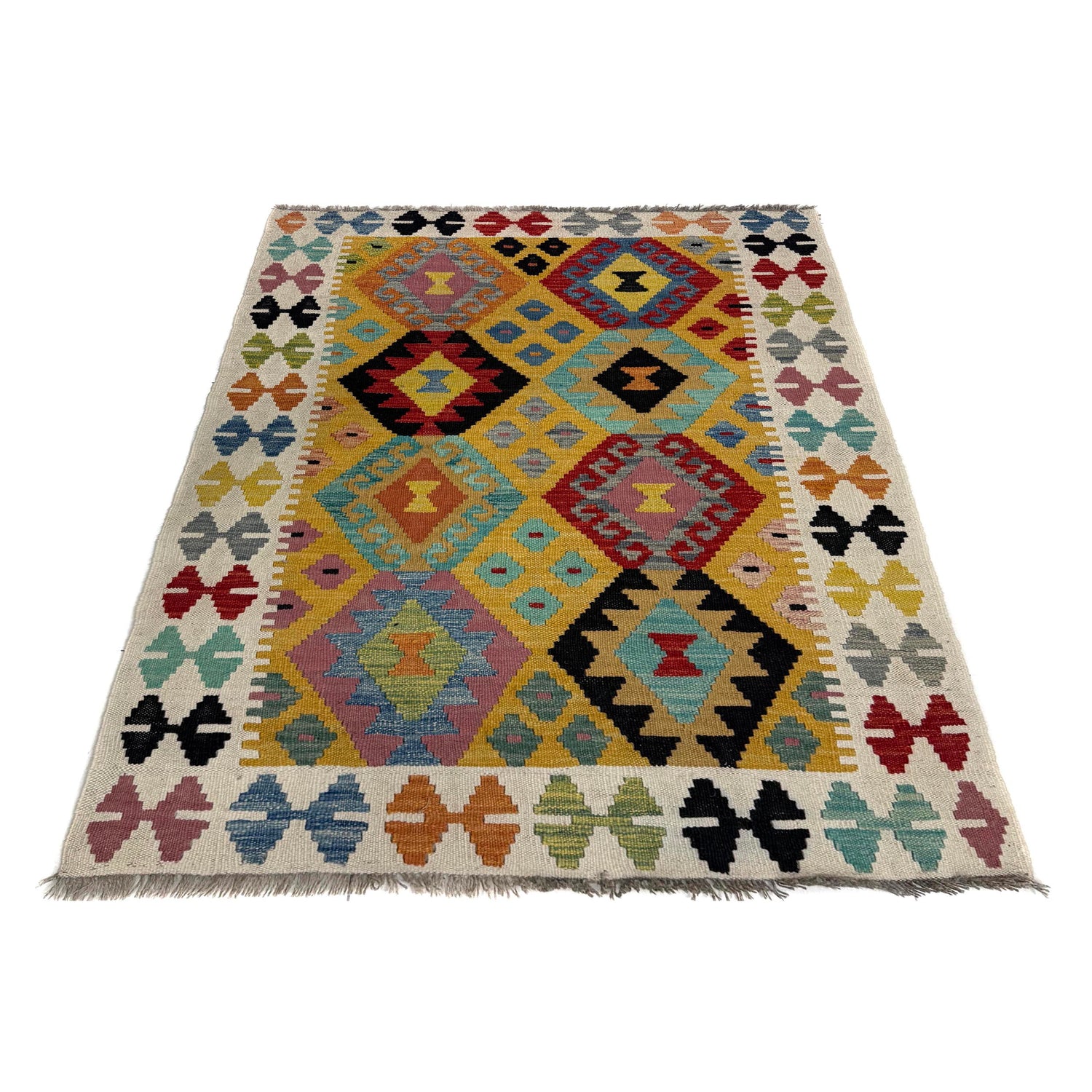 Handmade Vegetable Kelim 3' 7" x 5' 0" (ft) - No. Y39676