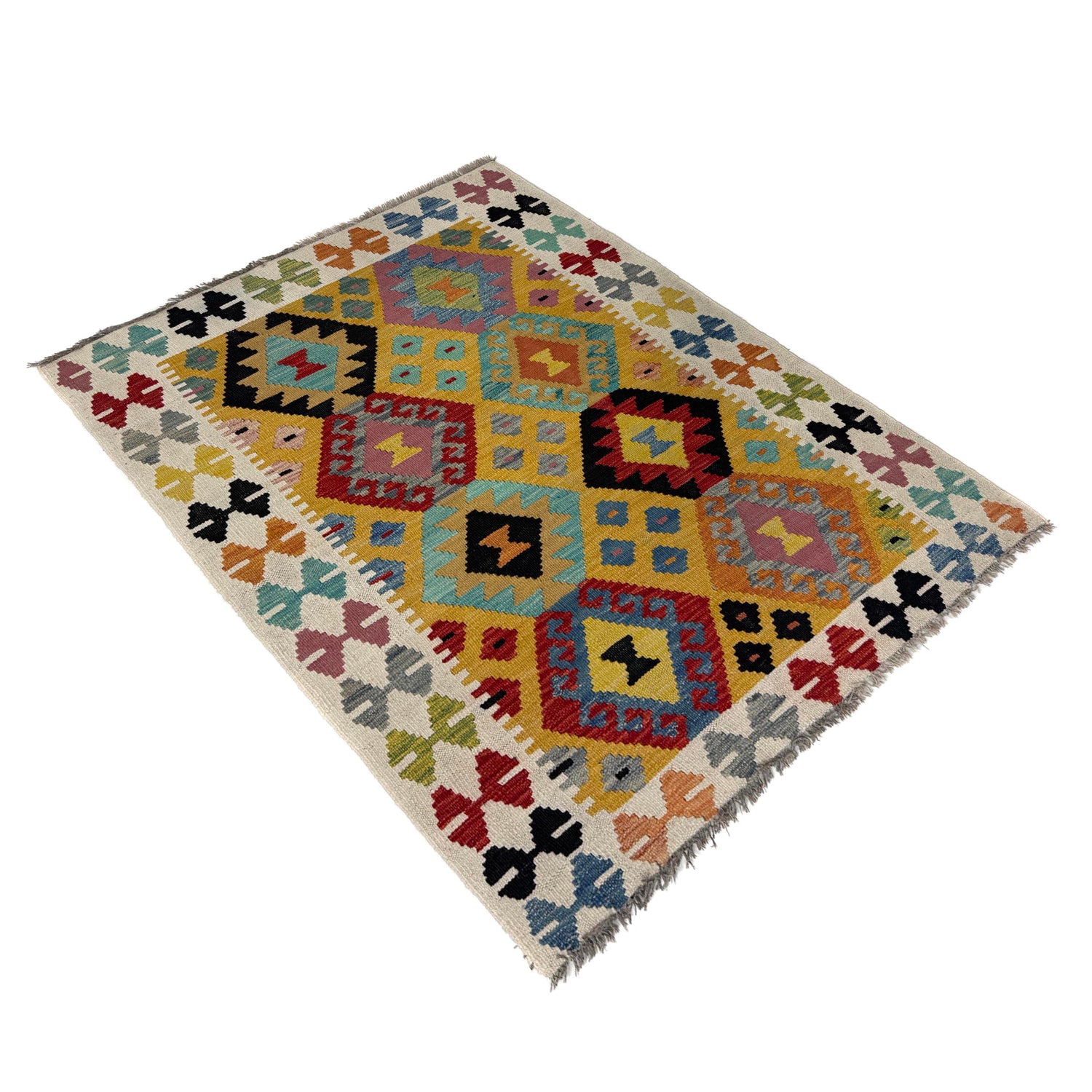 Handmade Vegetable Kelim 3' 7" x 5' 0" (ft) - No. Y39676