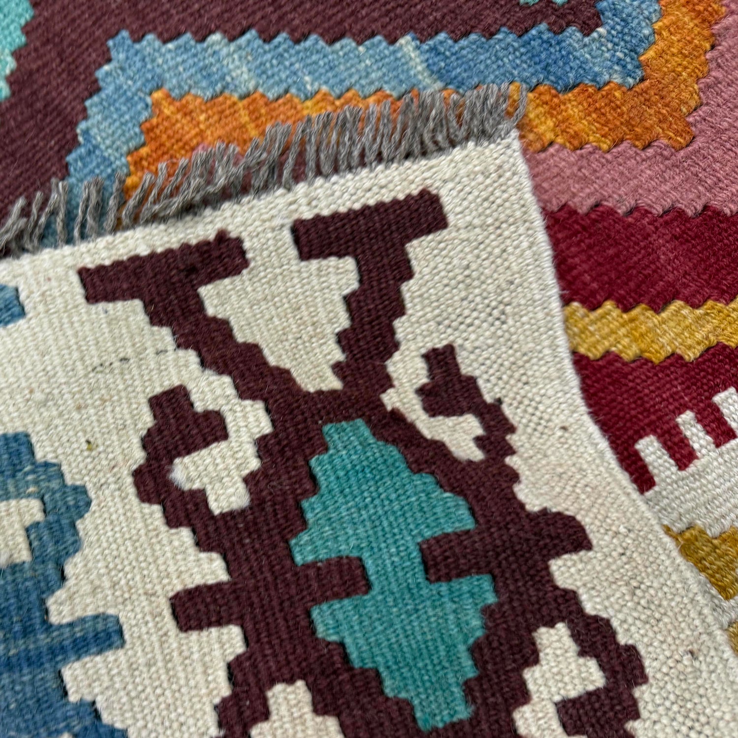 Handmade Vegetable Kelim 3' 5" x 4' 11" (ft) - No. Y39678