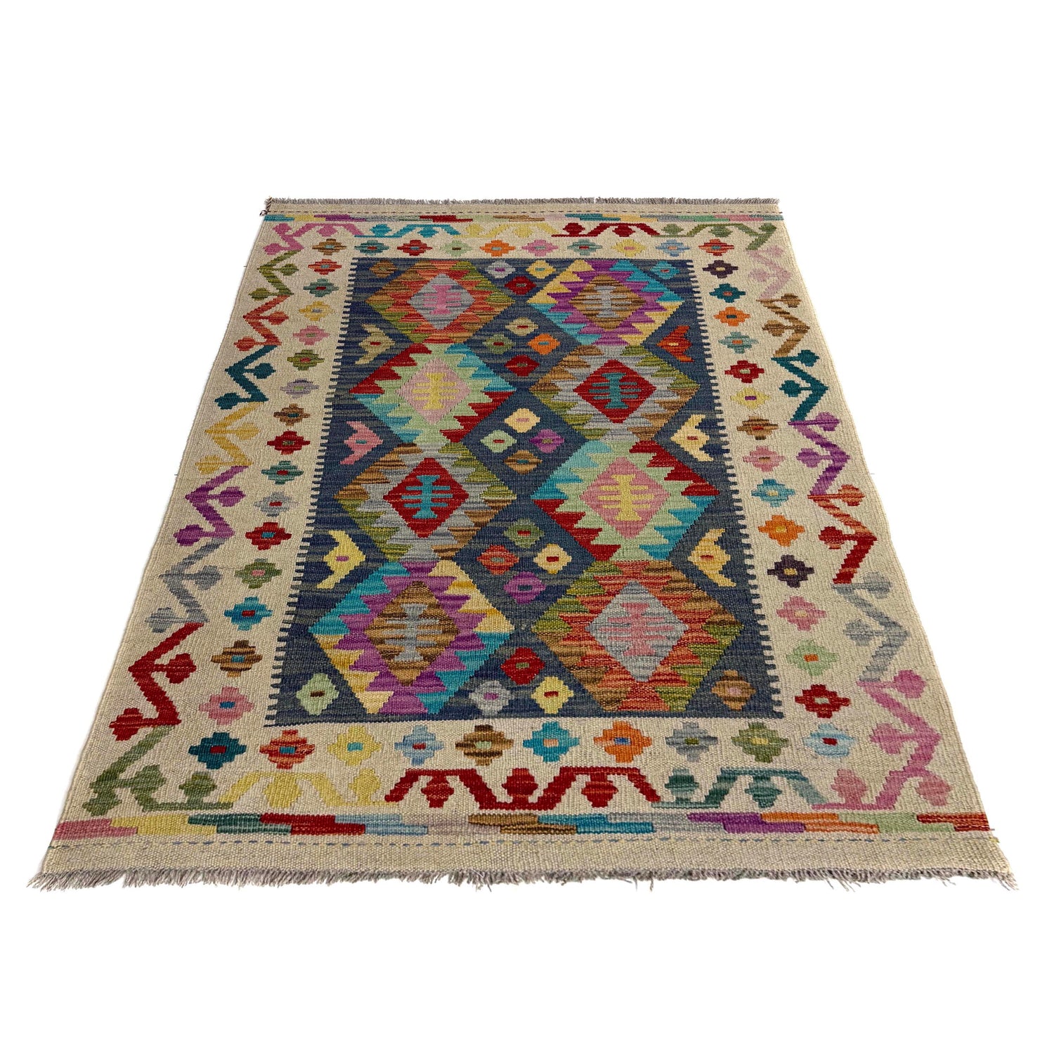 Handmade Vegetable Kilim 3' 5" x 4' 10" (ft) - No. Y39679