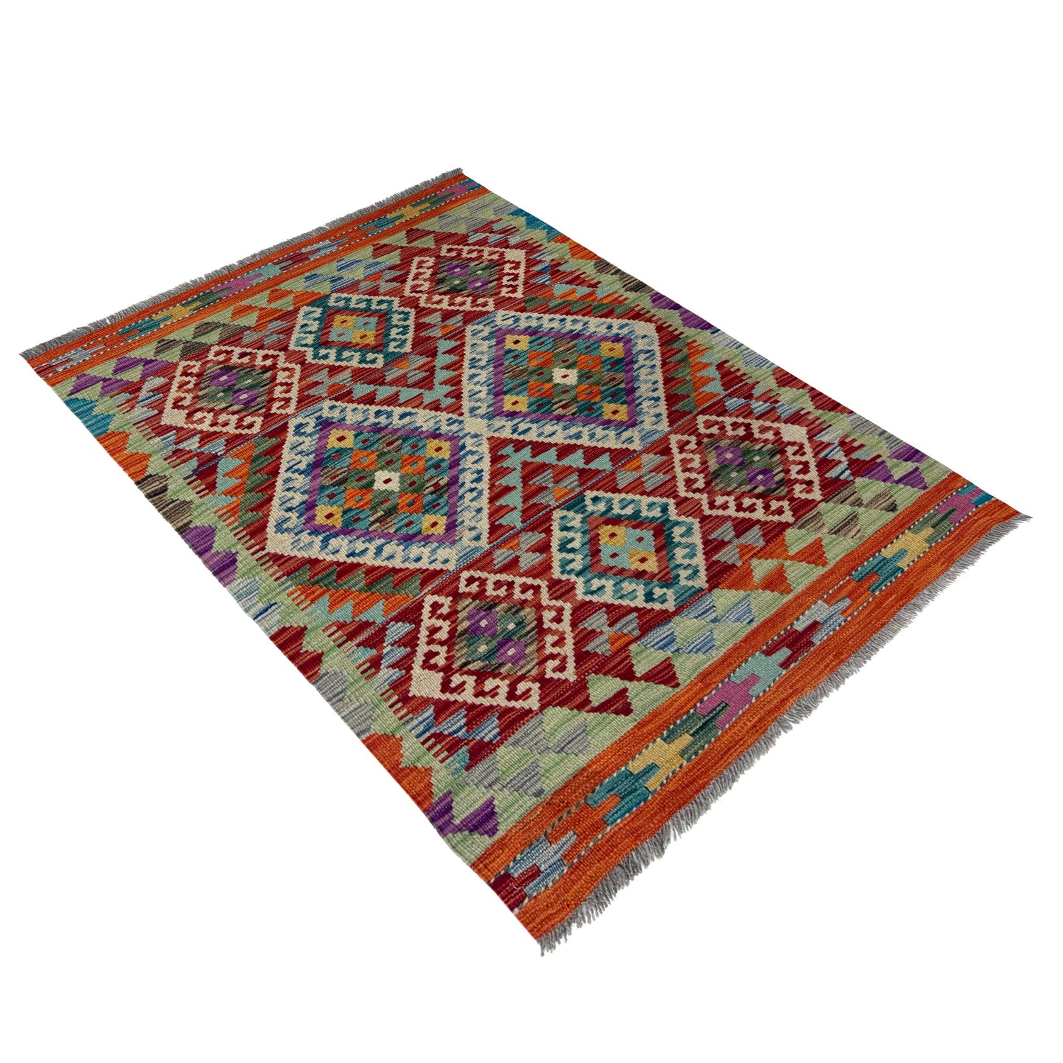 Handmade Vegetable Kelim 2' 9" x 4' 1" (ft) - No. Y39680