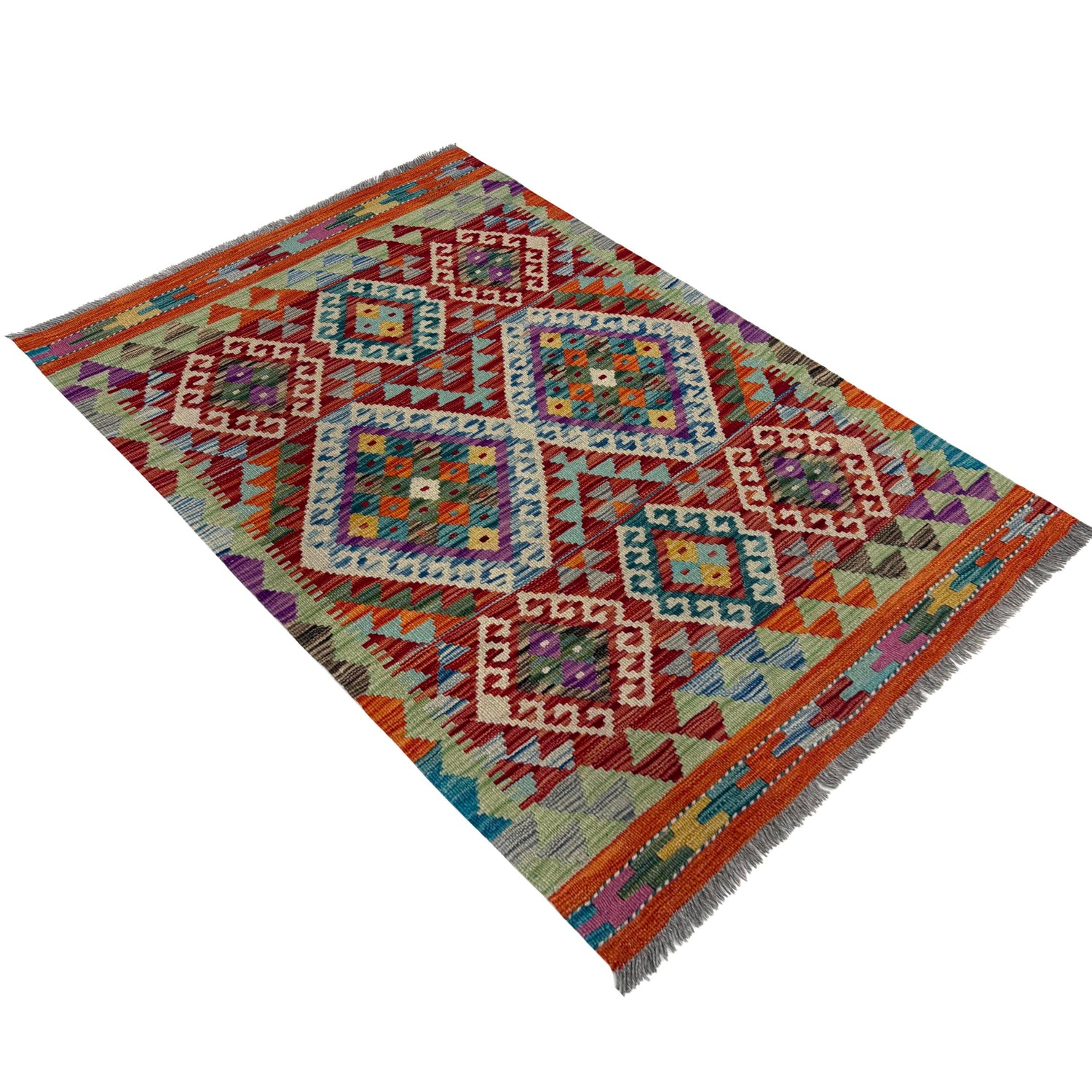 Handmade Vegetable Kelim 2' 9" x 4' 1" (ft) - No. Y39680