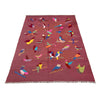 Red Color Embroidery Flatweave Kelim 5' 0" x 7' 9" (ft) - No. Y39705