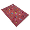 Red Color Embroidery Flatweave Kelim 5' 0" x 7' 9" (ft) - No. Y39705