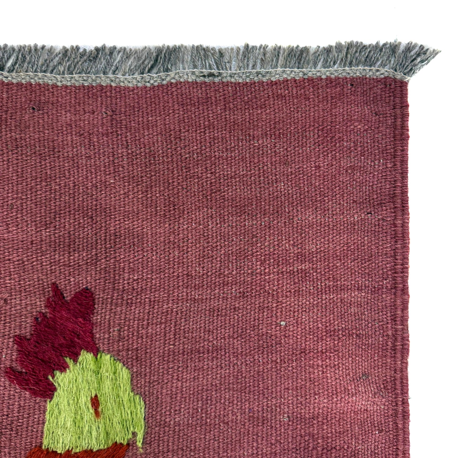 Red Color Embroidery Flatweave Kelim 5' 0" x 7' 9" (ft) - No. Y39705