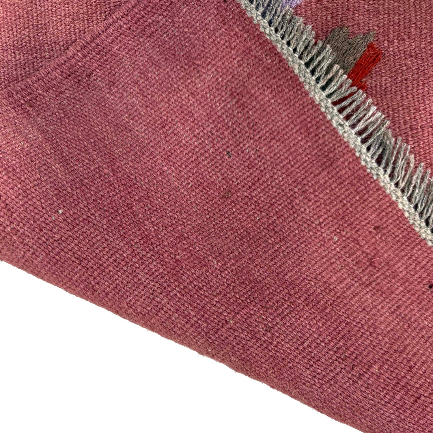 Red Color Embroidery Flatweave Kelim 5' 0" x 7' 9" (ft) - No. Y39705