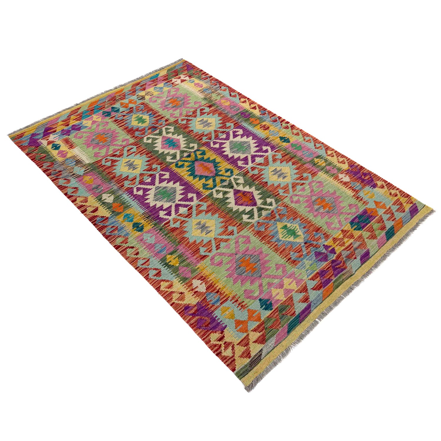 Handmade Vegetable Kelim 4' 2" x 6' 6" (ft) - No. Y39724