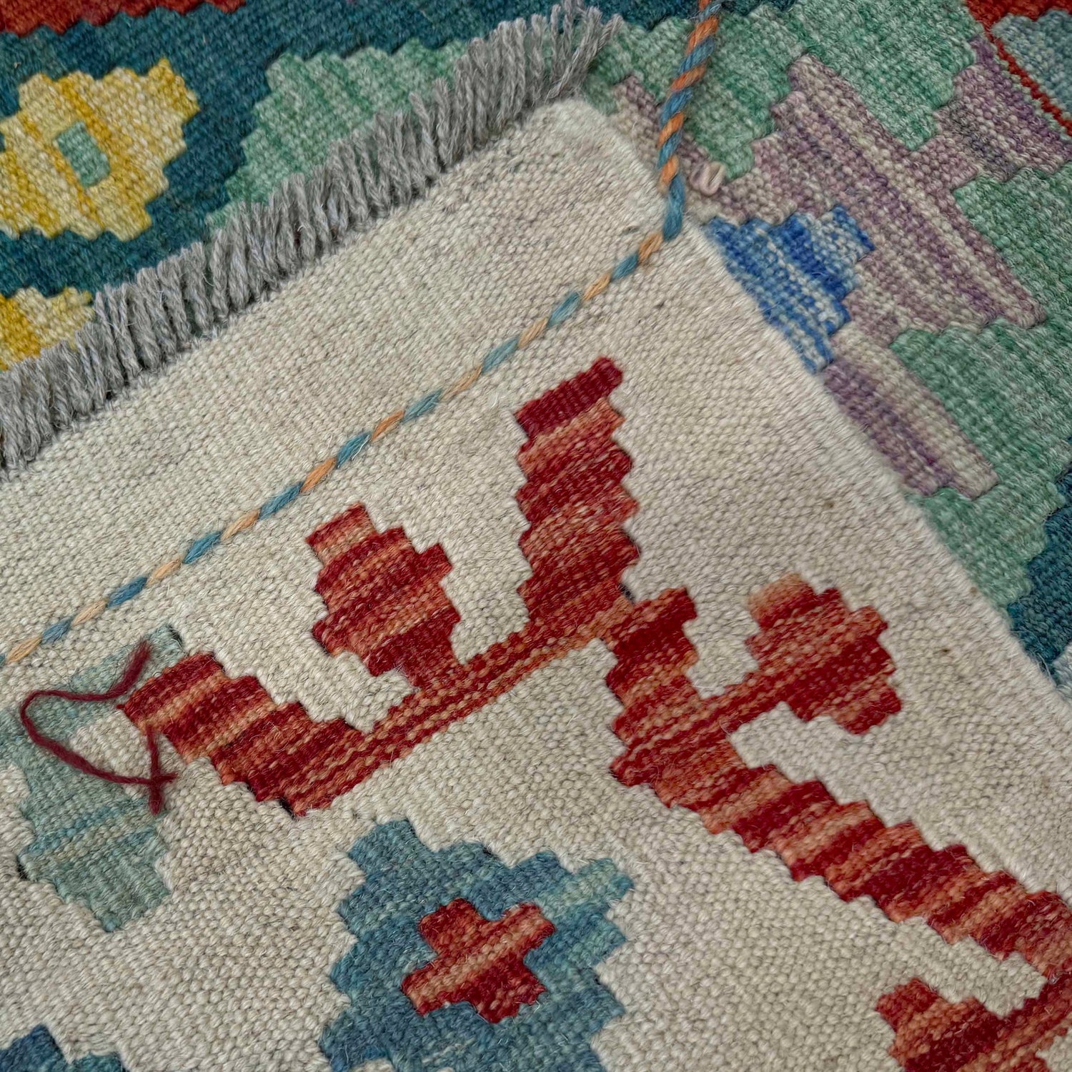 Handmade Vegetable Kelim 3' 1" x 4' 2" (ft) - No. Y39727
