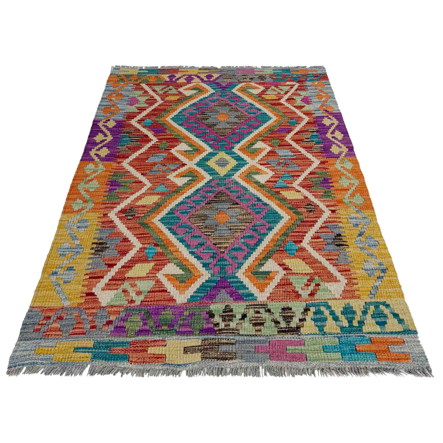 Handmade Vegetable Kelim 2' 9" x 4' 2" (ft) - No. Y39728