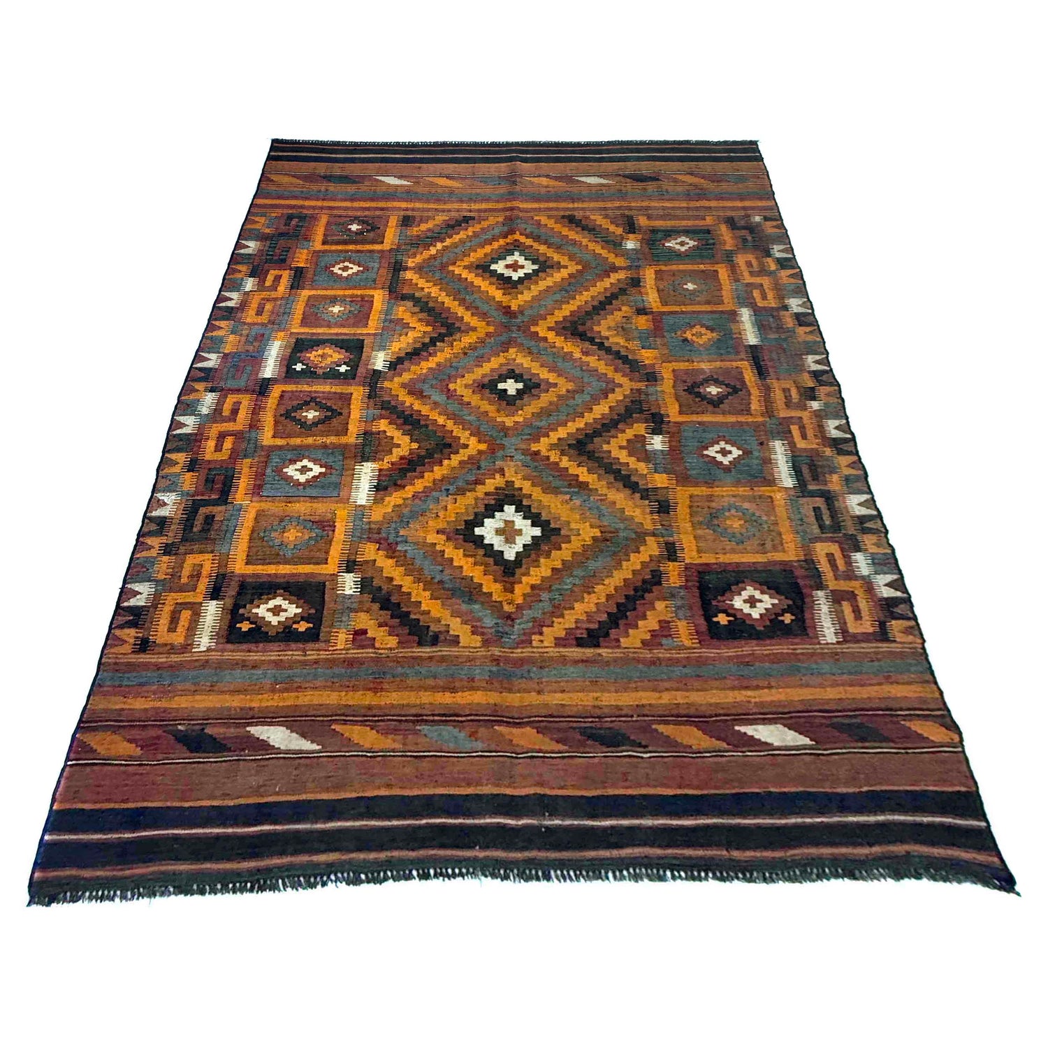 Hand Knotted Multi Kilim 6' 2" x 9' 9" (ft) - No. Y39731